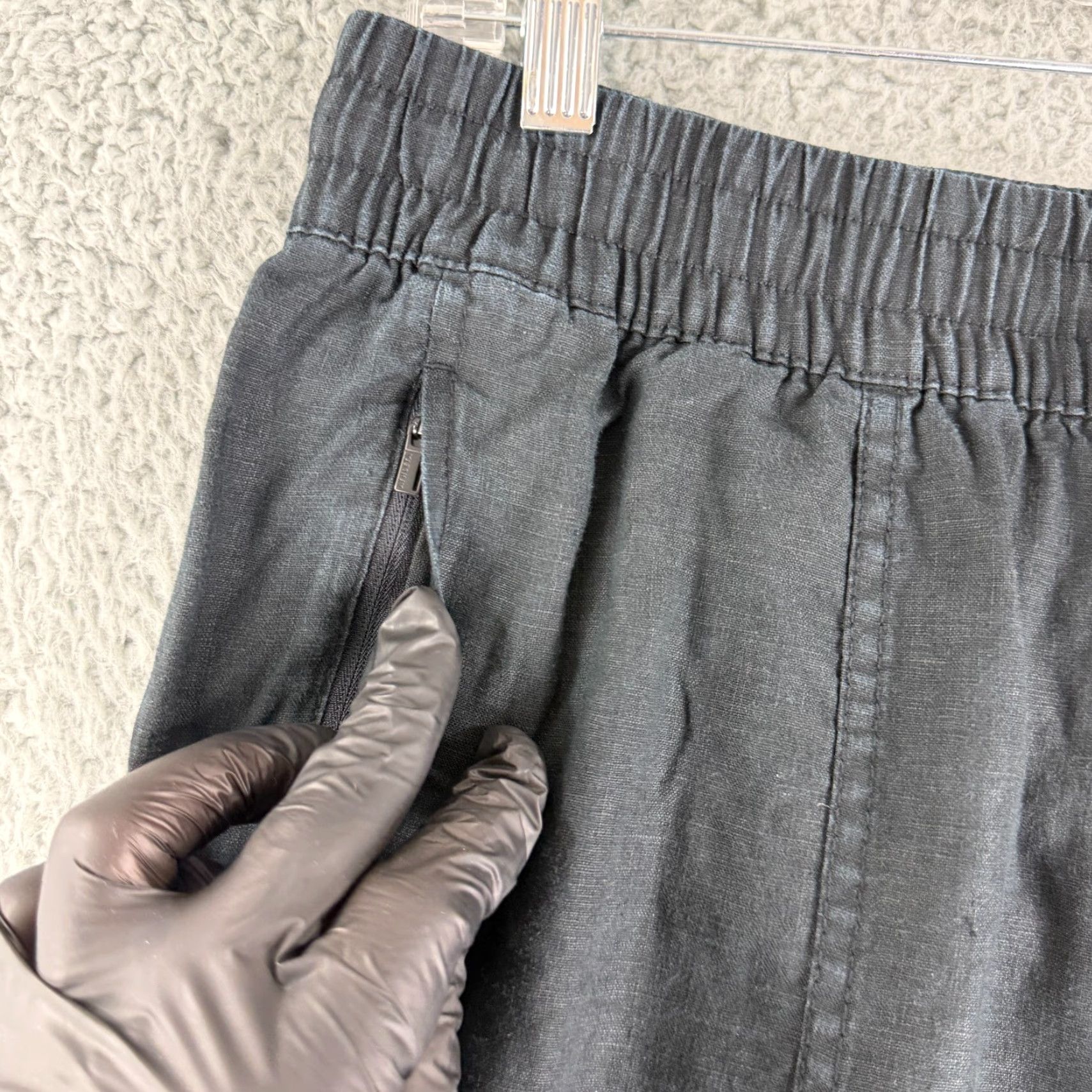 Athleta Athleta Retreat Linen Ankle Pant Womens S Black Pull On Drawstring Casual Size 28" / US 6 / IT 42 - 2 Thumbnail