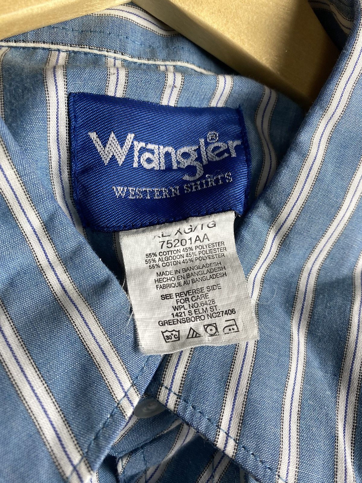 Cowboy Equipment × Vintage × Wrangler Vintage 90s USA Western Wrangler Striped long sleeve Shirt Size US XL / EU 56 / 4 - 6 Thumbnail