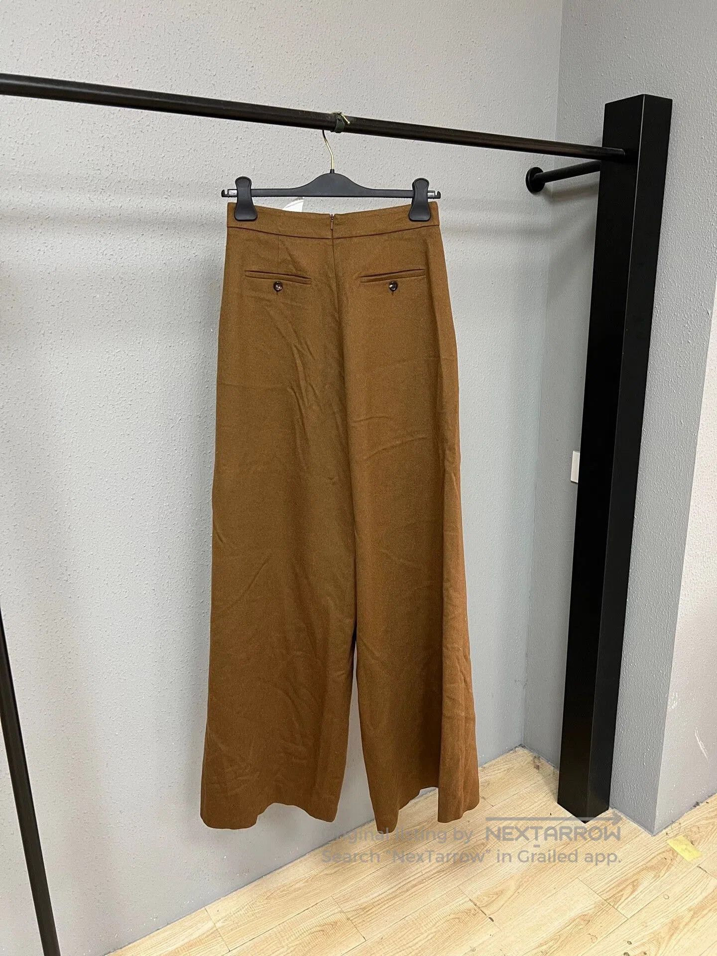 Max Mara MaxMara Brown Wide-Leg Wool Trousers. Size 39" - 2 Thumbnail