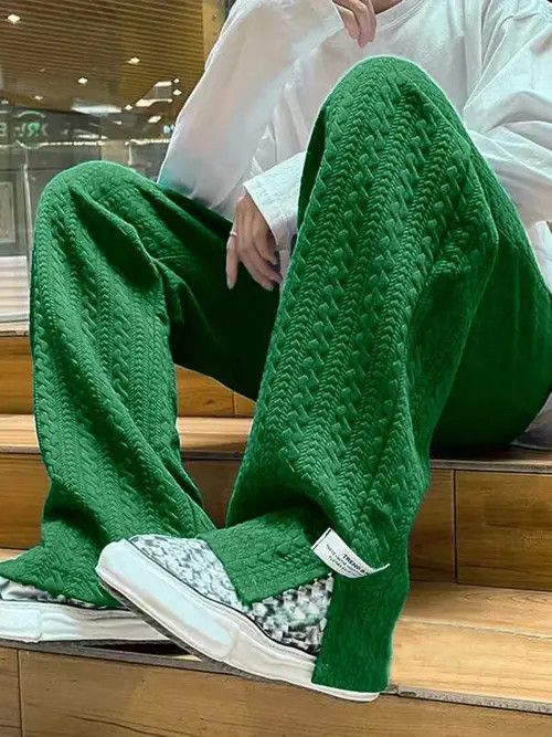 Japanese Brand × Jean cable-knit Loose fit Wide Y2k Sweatpants Size US 34 / EU 50 - 3 Thumbnail