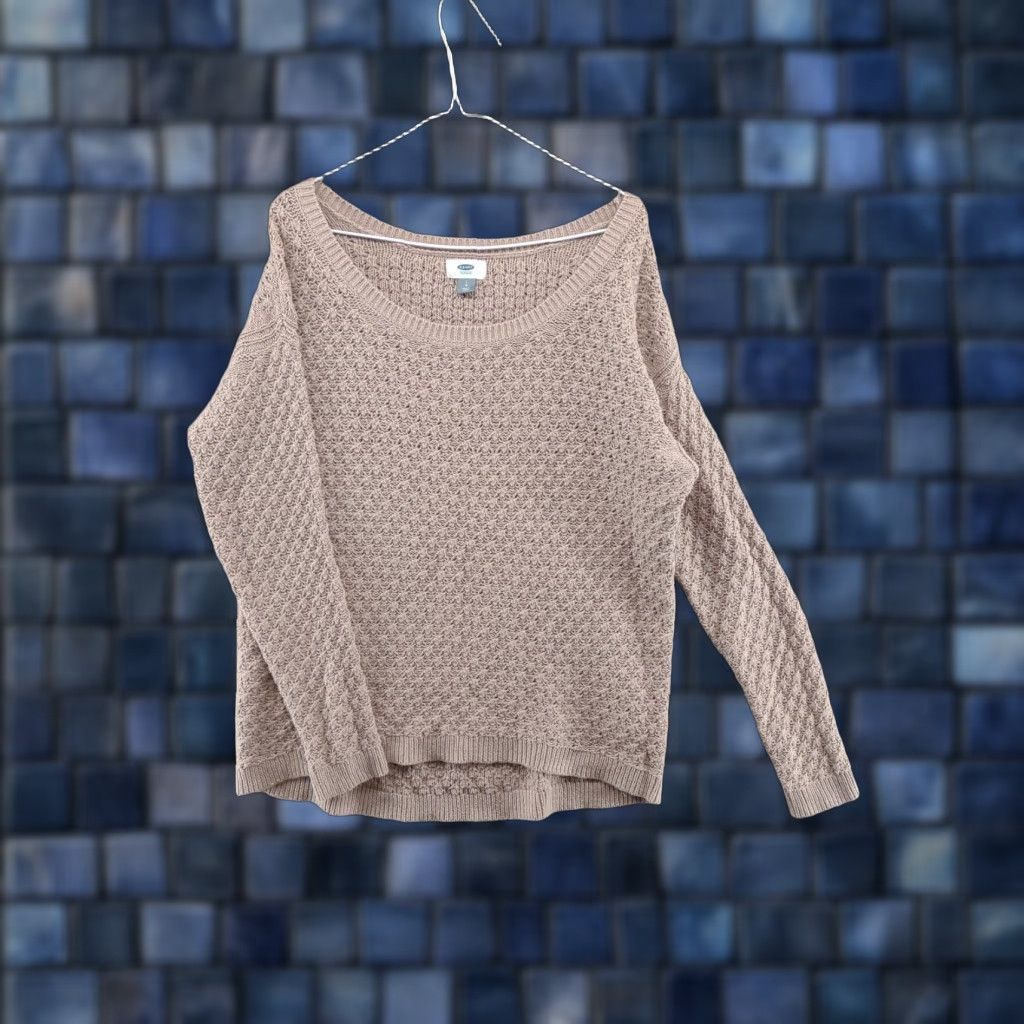 Old Navy Old Navy Women's Textured Knit Pullover Sweater Size L Pale Pink Knit Size S / US 4 / IT 40 - 1 Thumbnail