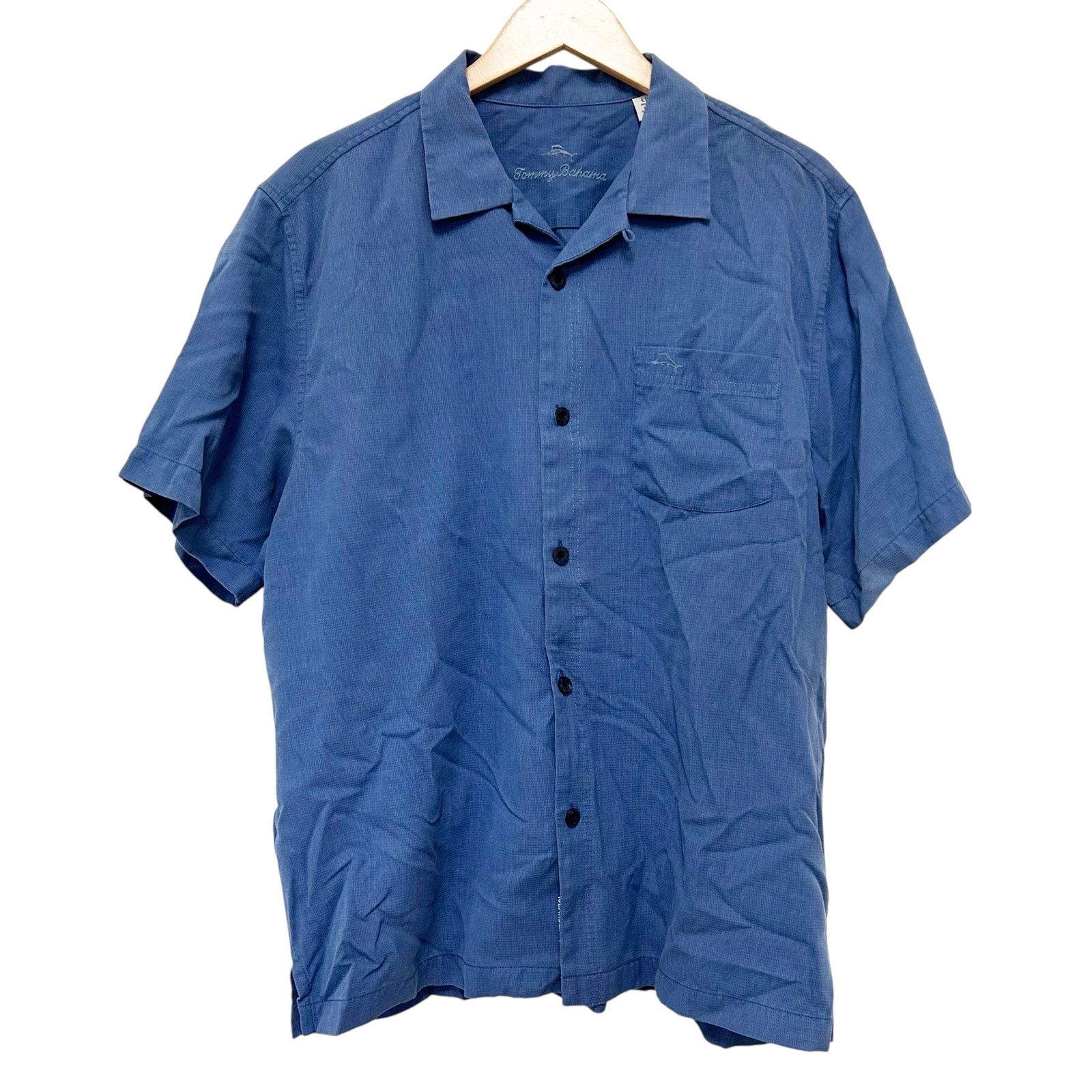 Tommy Bahama Tommy Bahama Blue Silk Blend Short Sleeve Button Down Sz L Size US L / EU 52-54 / 3 - 2 Thumbnail