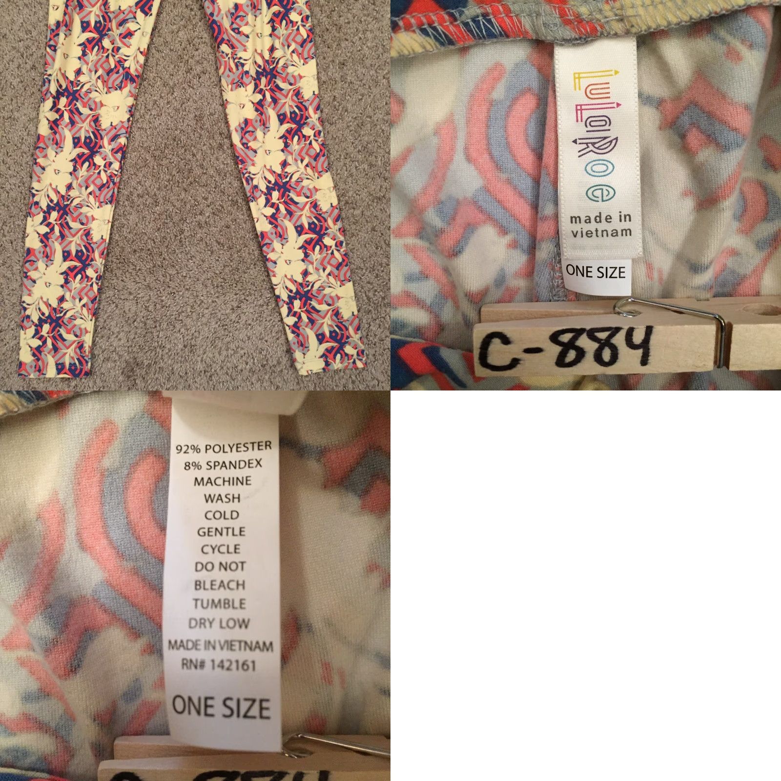 Vintage VINTAGE LuLaRoe One Size OS Yellow Floral Leggings NWOT Size 42" / US 20 - 8 Thumbnail