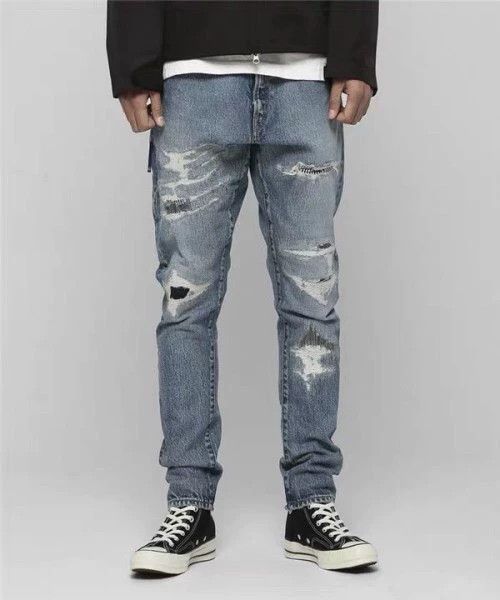 Fragment Design FRAGMENT x VANQUISH x FUJIWARA JEANS WASH KNIFE SLIM W28 Size US 28 / EU 44 - 9 Thumbnail