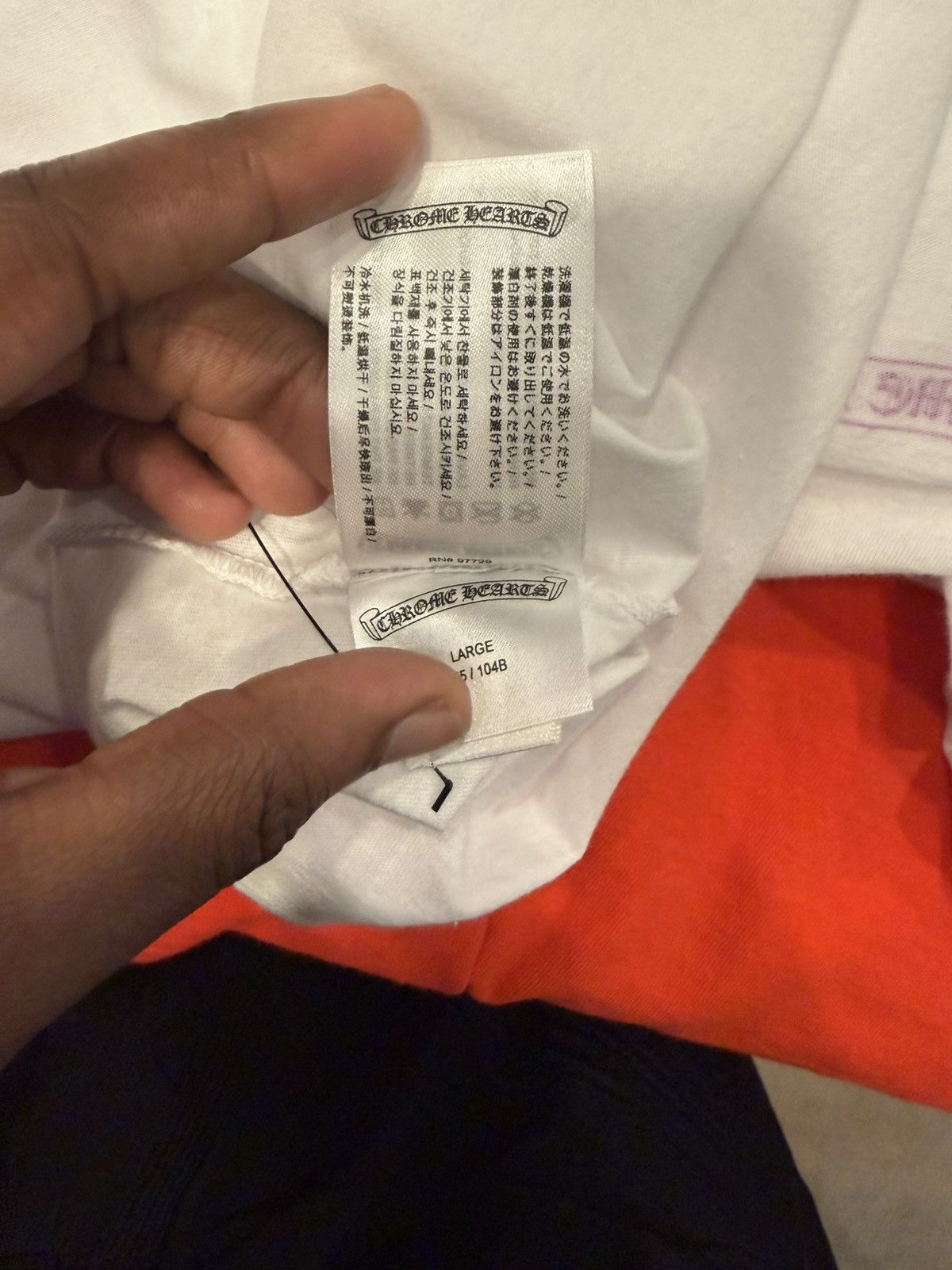 Chrome Hearts Chrome Hearts Neck Letter Pocket Tee ‘White Pink’ Size US L / EU 52-54 / 3 - 11 Thumbnail