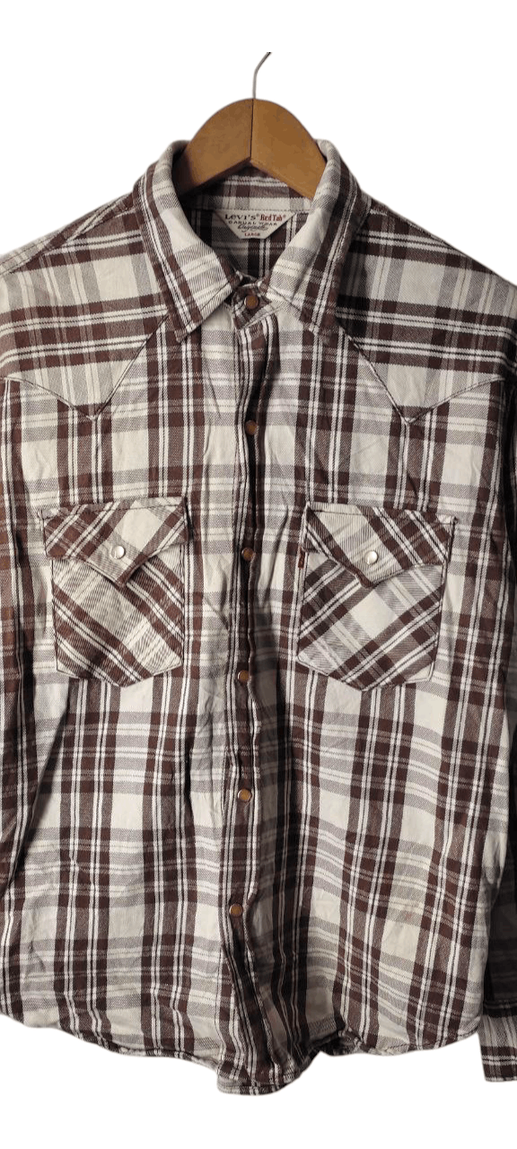 Levi's VINTAGE 90SLEVIS RED TAB CASUAL WEAR FLANNEL Size US L / EU 52-54 / 3 - 2 Thumbnail
