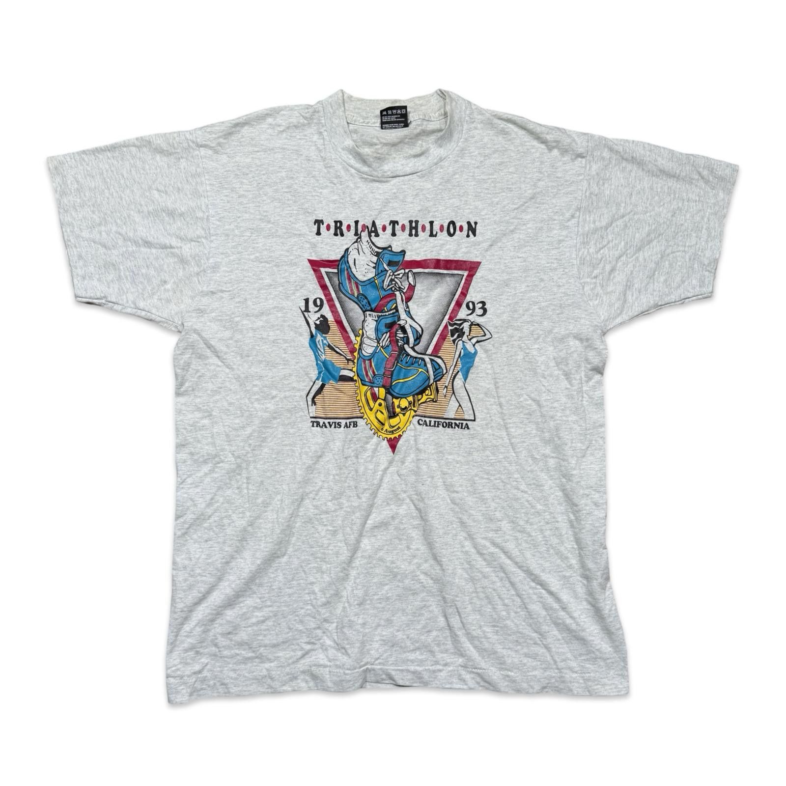 Designer Vintage 1993 Triathlon Running Travis AFB T-Shirt Size US L / EU 52-54 / 3 - 1 Thumbnail