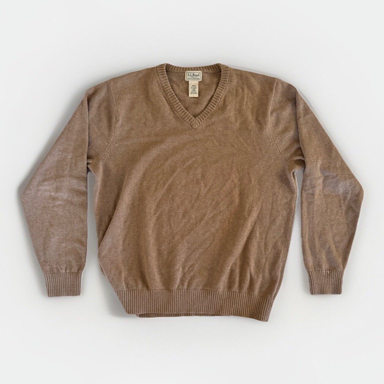 L.L. Bean LL Bean Sweater Men L Beige Cotton Cashmere Blend Size US L / EU 52-54 / 3 - 1 Thumbnail