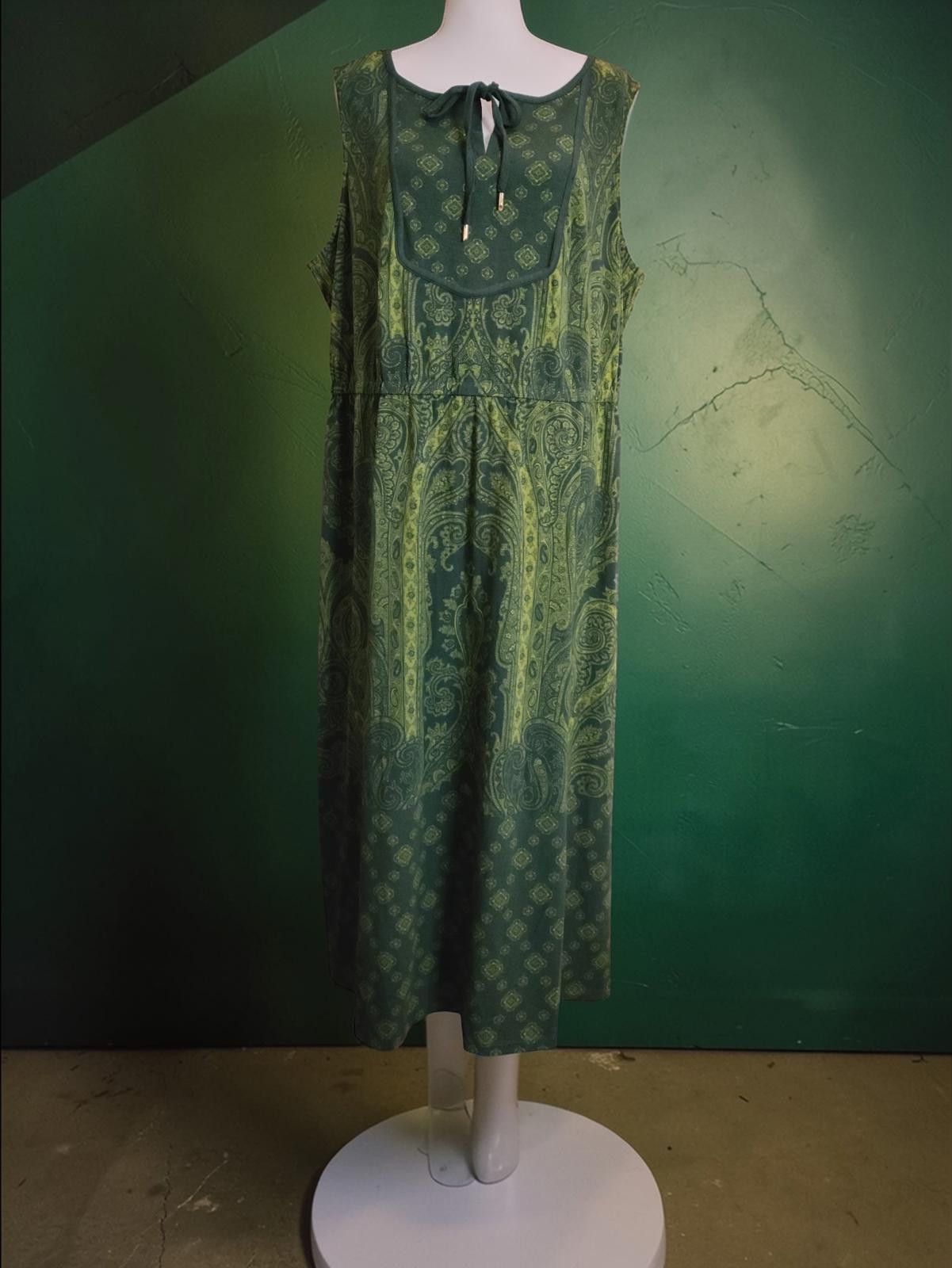Other Isaac Mizrahi Live! Sleeveless Dress Size 2XP Green Paisley Size XXL / US 16-18 / IT 52-54 - 3 Thumbnail