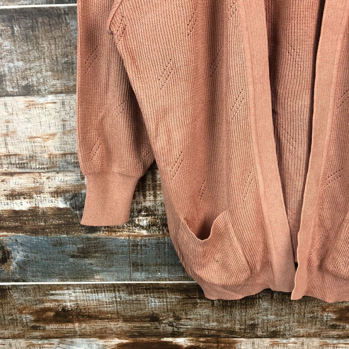 Homespun Knitwear DL Japanese Brand Orange Cardigan Knitweaer #C483 Size XL / US 12-14 / IT 48-50 - 7 Thumbnail