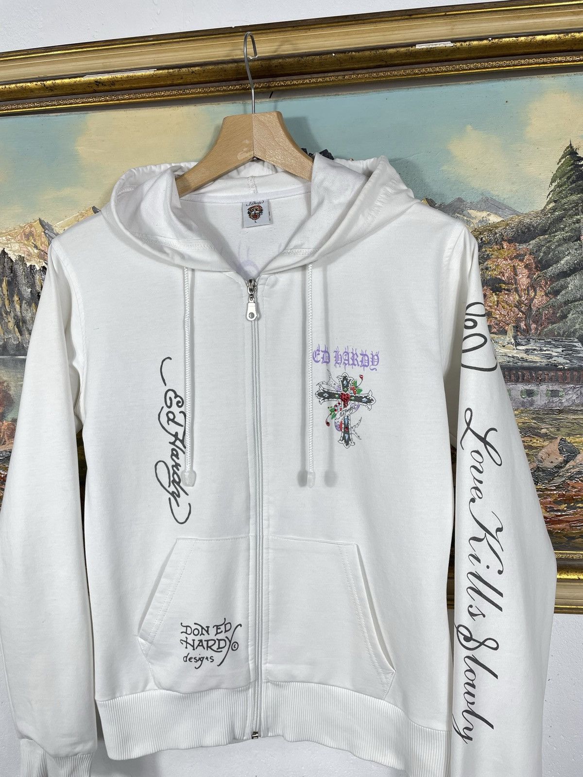 Christian Audigier Ed Hardy Retro 00s Hoodie Cyber Grunge Avant Garde Swag Drip Size US S / EU 44-46 / 1 - 6 Thumbnail