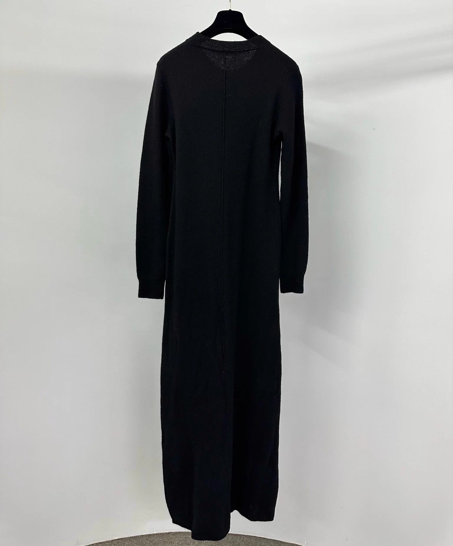 Celine Old Celine women's black wool long dress M Size M / US 6-8 / IT 42-44 - 2 Thumbnail