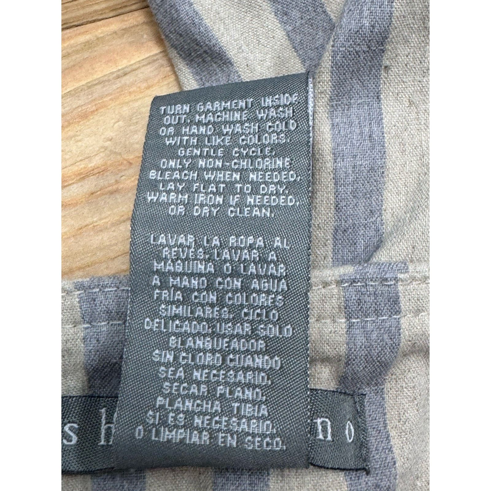 Other Sharagano Pull On Linen Blend Pants Blue Gray Stripe Size 10 Size 32" / US 10 / IT 46 - 8 Thumbnail