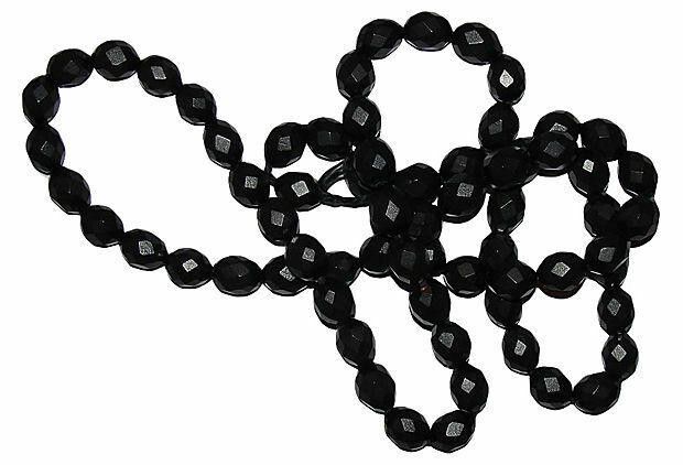 Designer Faceted Black Bakelite Bead Necklace Size ONE SIZE - 2 Thumbnail
