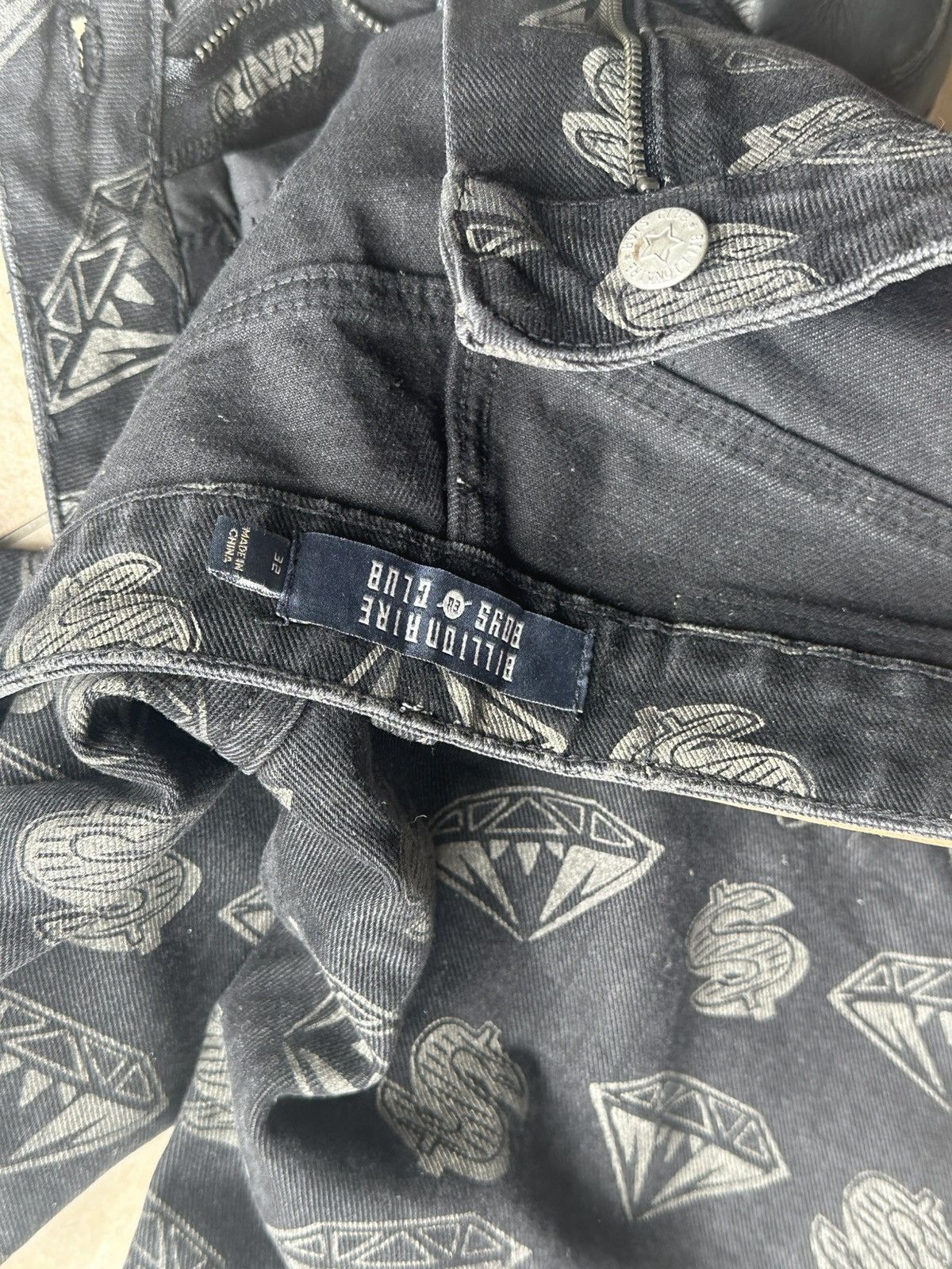Billionaire Boys Club BILLIONAIRE BOYS CLUB DIAMOND & DOLLARS DENIM PANTS BLACK Size US 32 / EU 48 - 3 Thumbnail