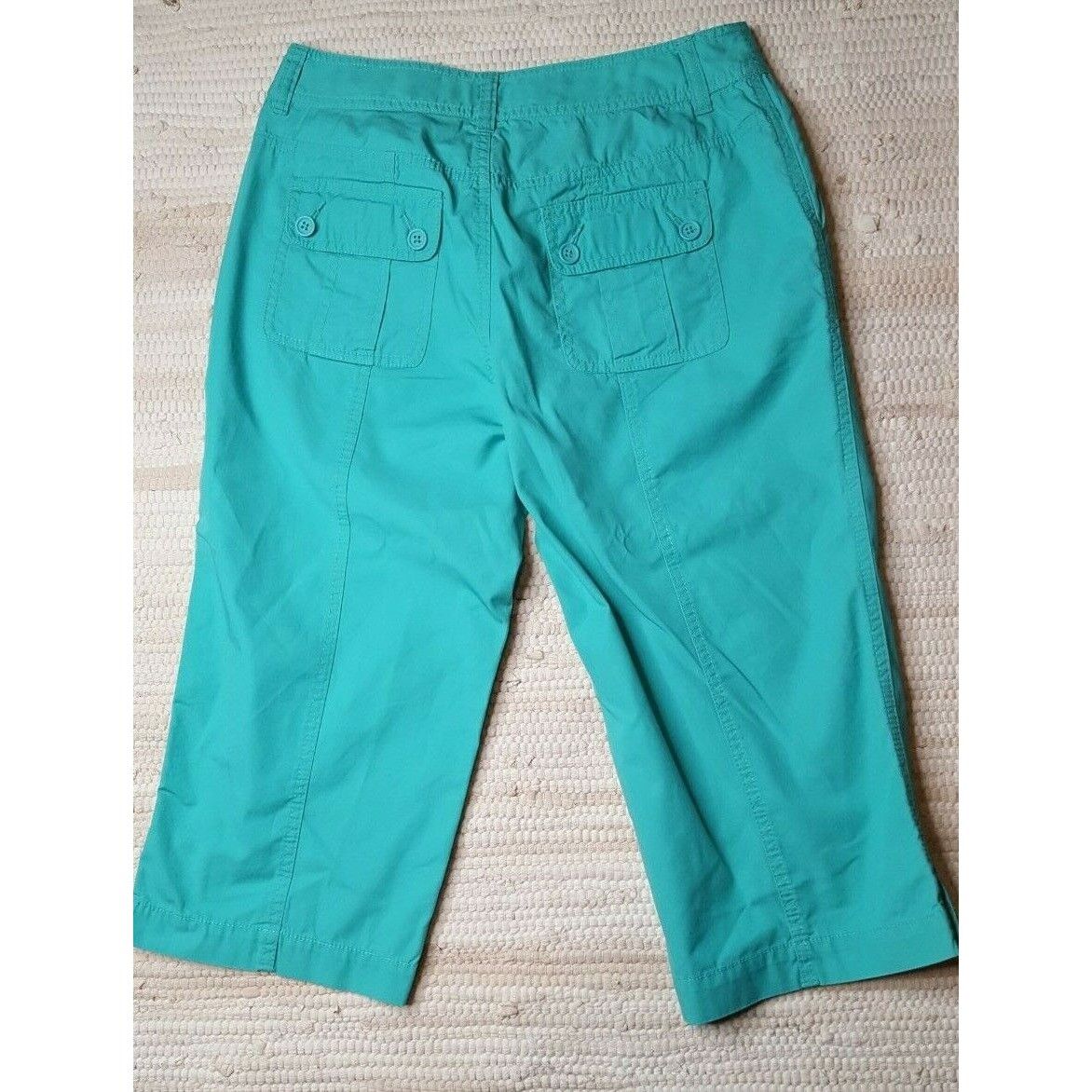 Liz Claiborne Liz Claiborne Womens Teal Green Cotton Capris - Size 4 Size 27" / US 4 / IT 40 - 2 Thumbnail