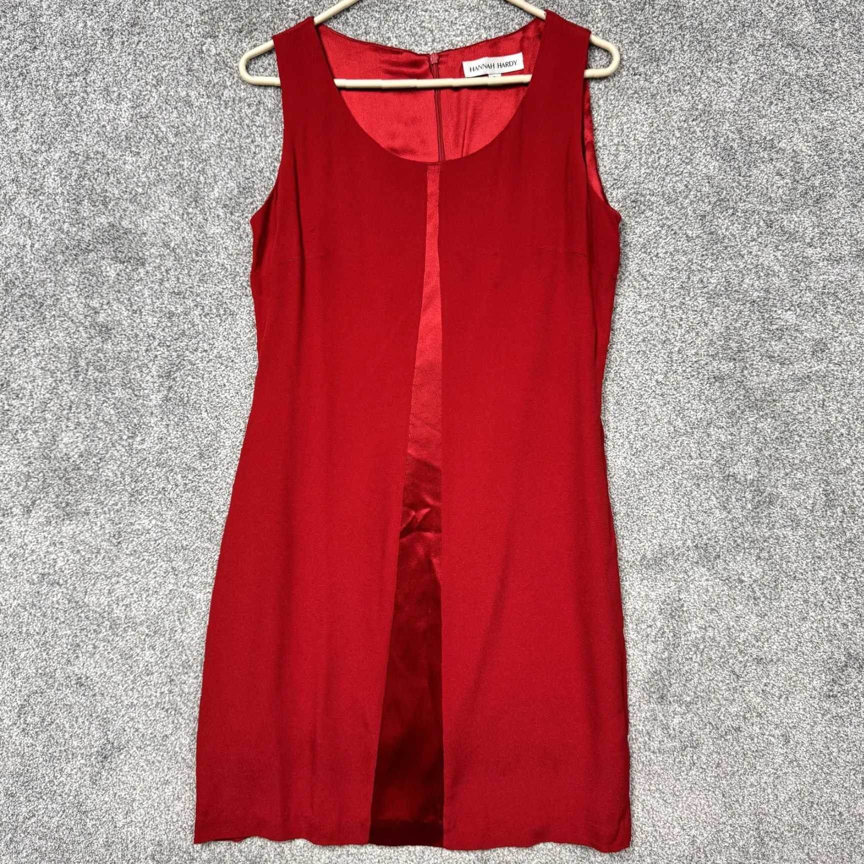 Vintage VINTAGE Hannah Hardy Dress Shirt Women 8 Red Sleeveless Cocktail Party/Wedding/Valentines Satin Center Front Panel Size M / US 6-8 / IT 42-44 - 2 Thumbnail