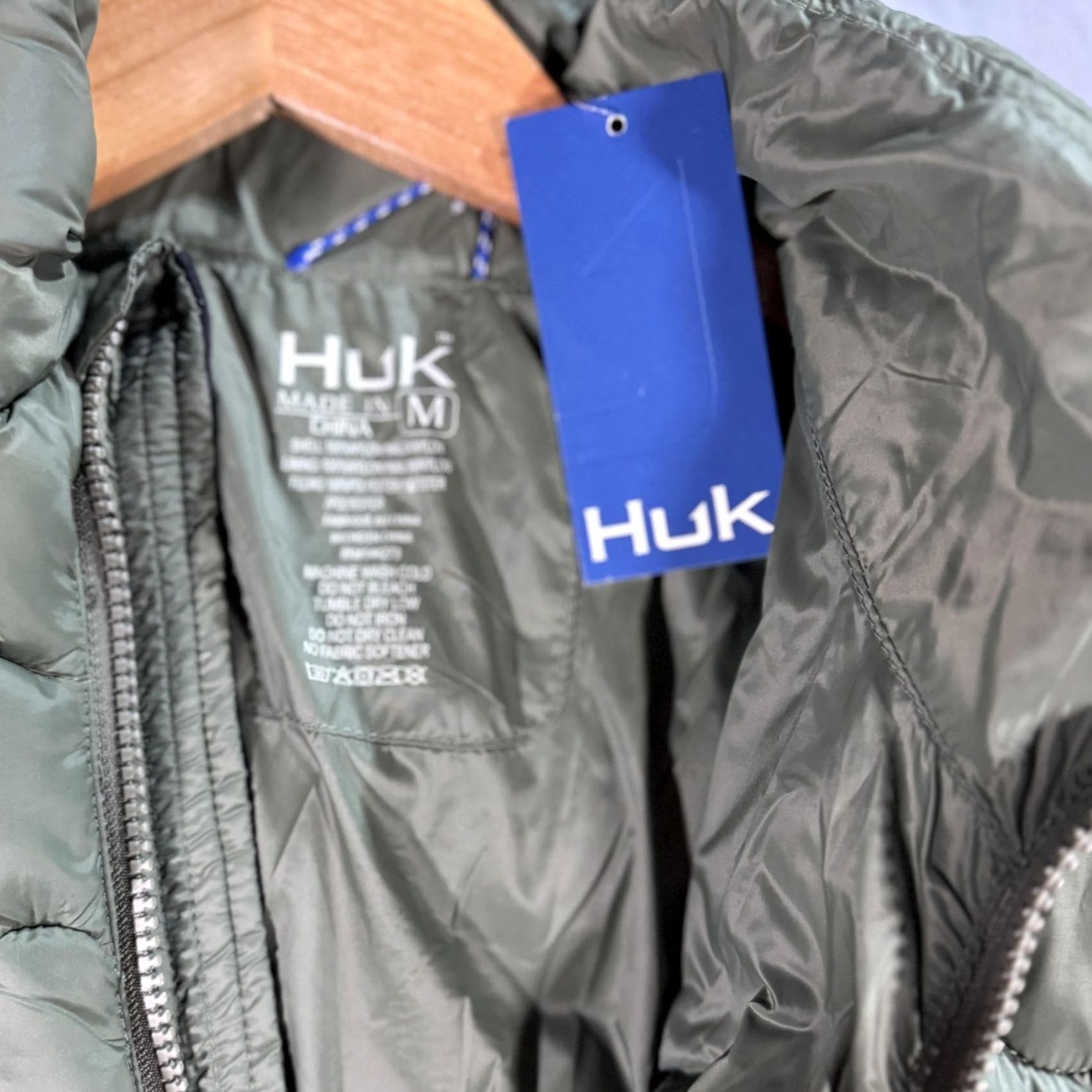 Vintage Huk Jacket Mens M Green Quilted Puffer Insulated Full Zip Outdoor HK400025 Size US M / EU 48-50 / 2 - 3 Thumbnail