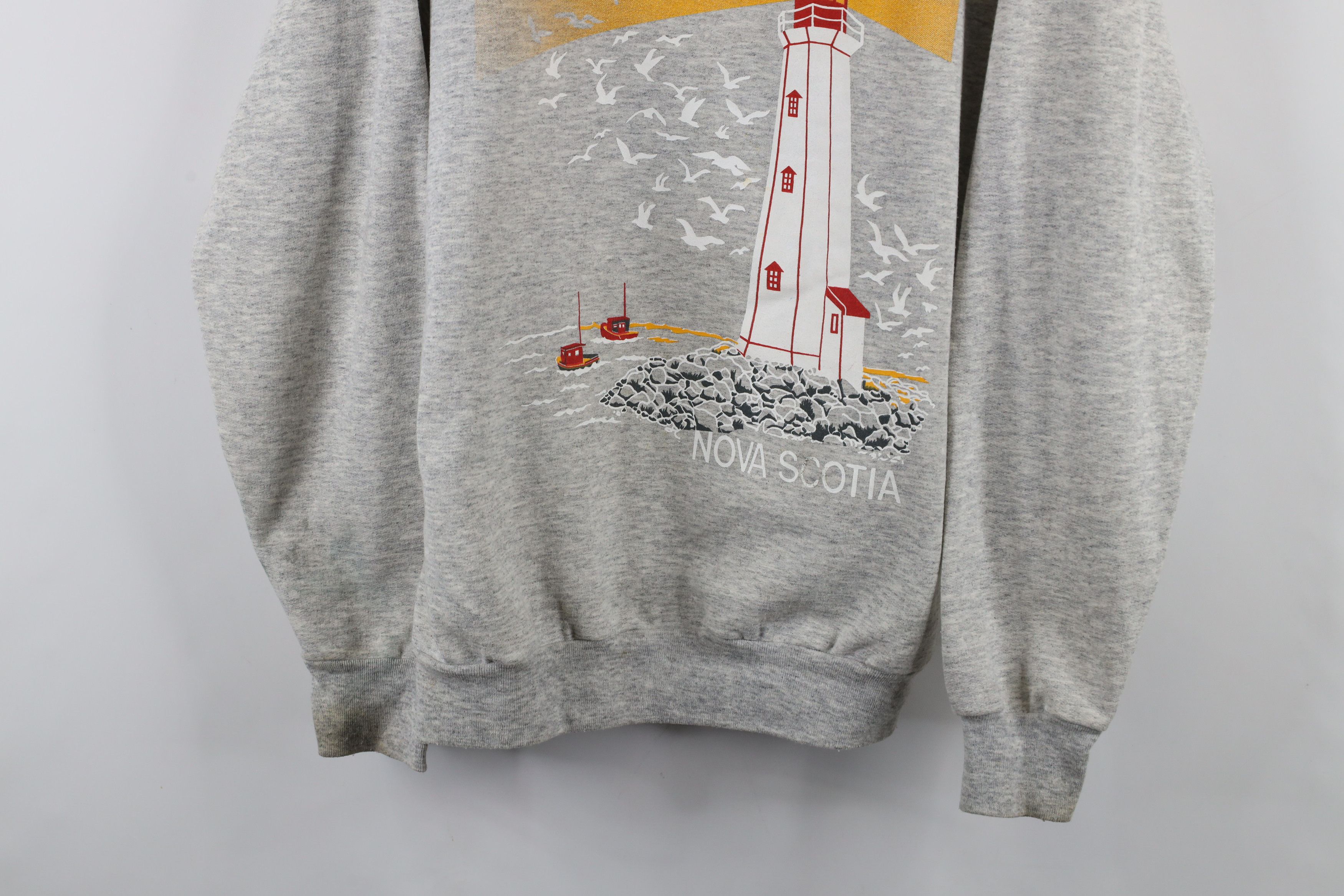 Vintage Vintage 90s Streetwear Nova Scotia Lighthouse Sweatshirt Size US L / EU 52-54 / 3 - 3 Thumbnail