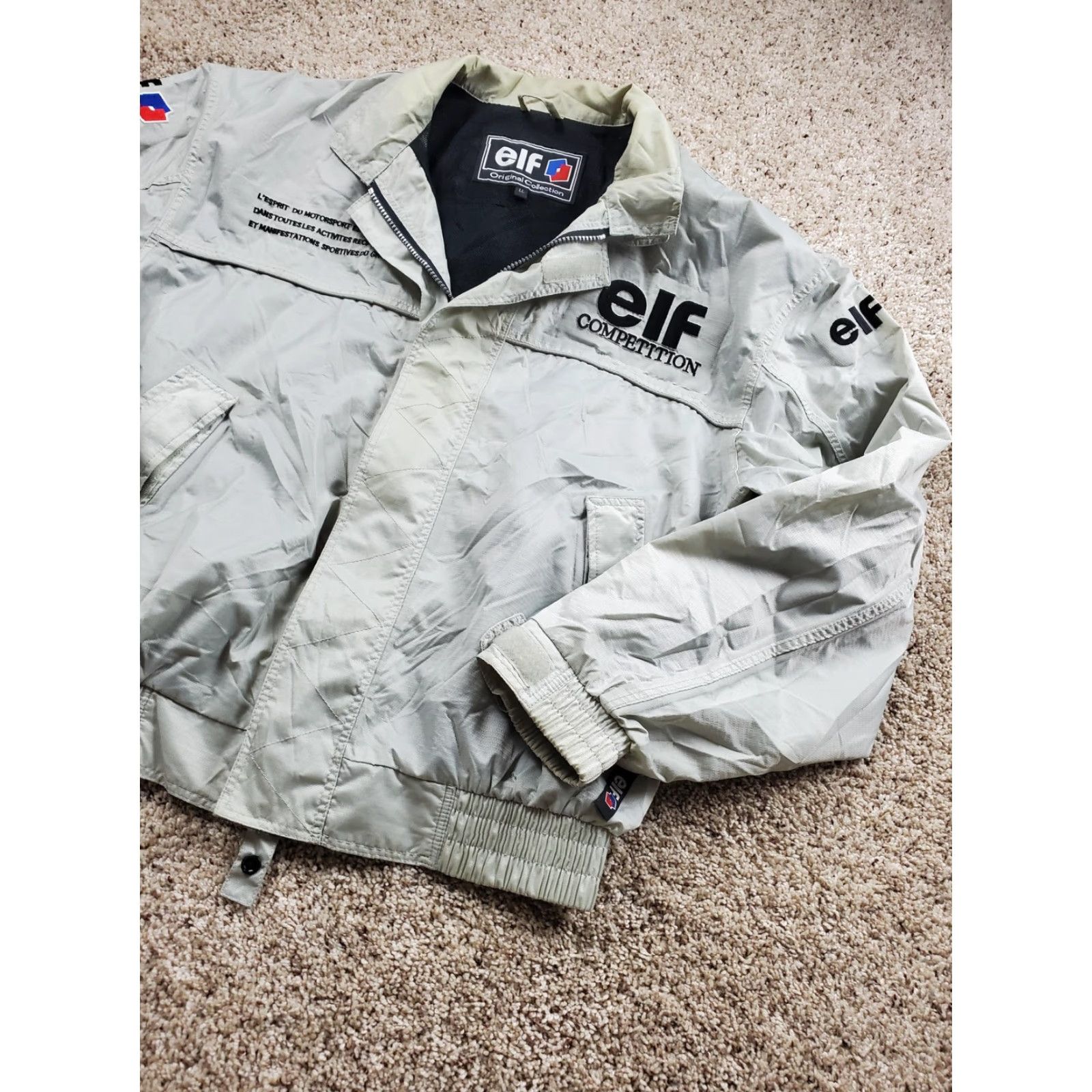 Vintage Elf Racing Competition Jacket Mens Large Gray Bomber Windbreaker Motorsport Jacket Size US XL / EU 56 / 4 - 2 Thumbnail