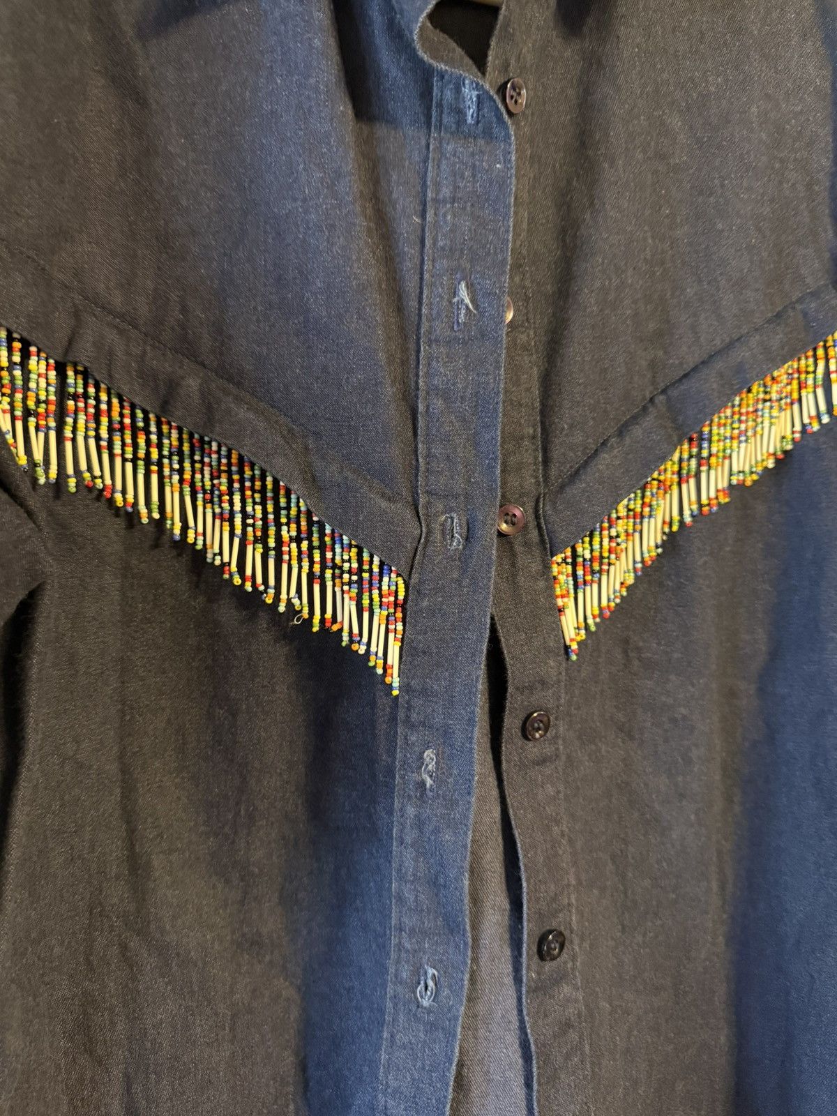Hamilton Vintage Hamilton size 12 blue cotton beaded button up shirt Size XL / US 12-14 / IT 48-50 - 7 Thumbnail