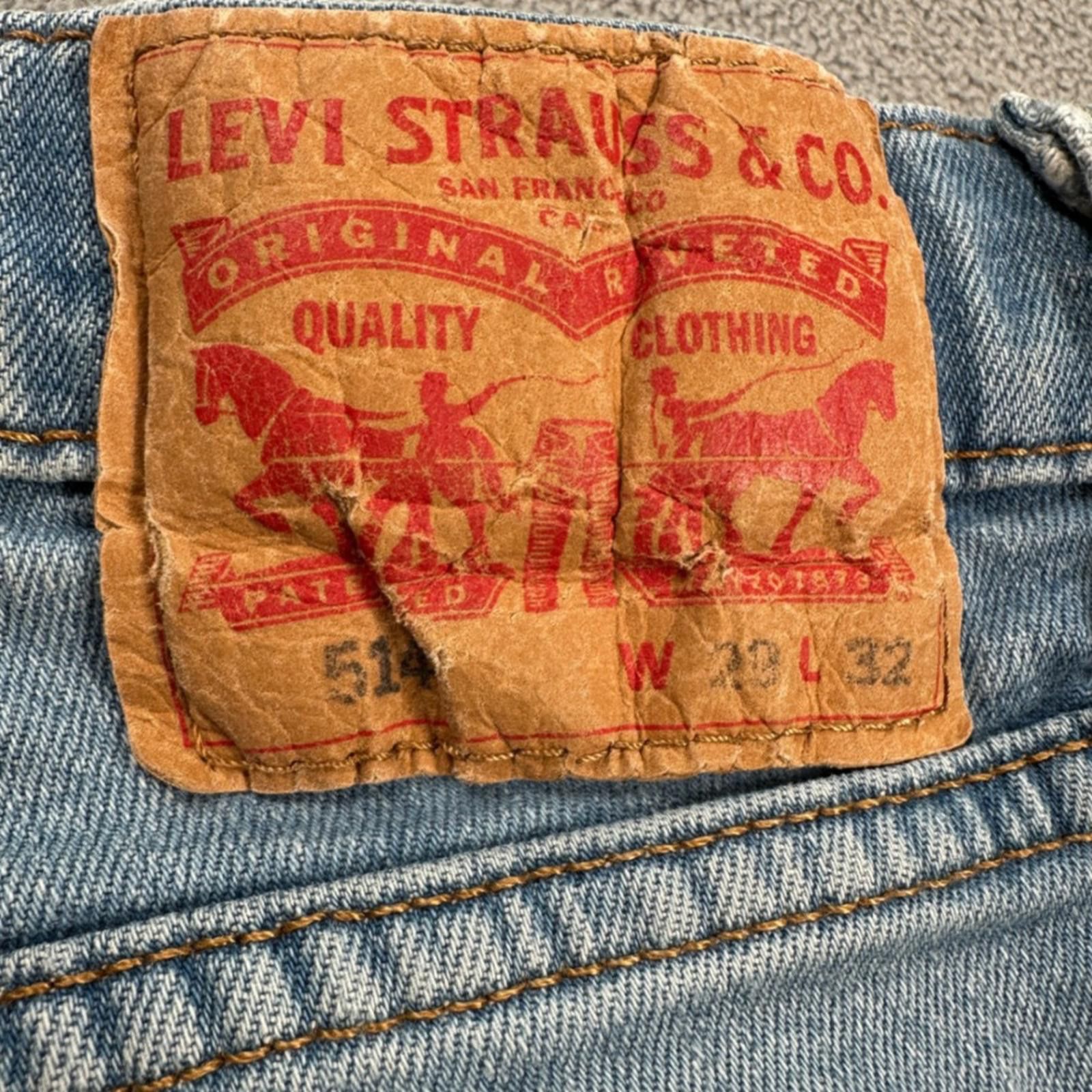 Levi's Levis 514 Mens Jeans 29x32 Blue Straight Fit Light Wash Size US 29 - 5 Thumbnail