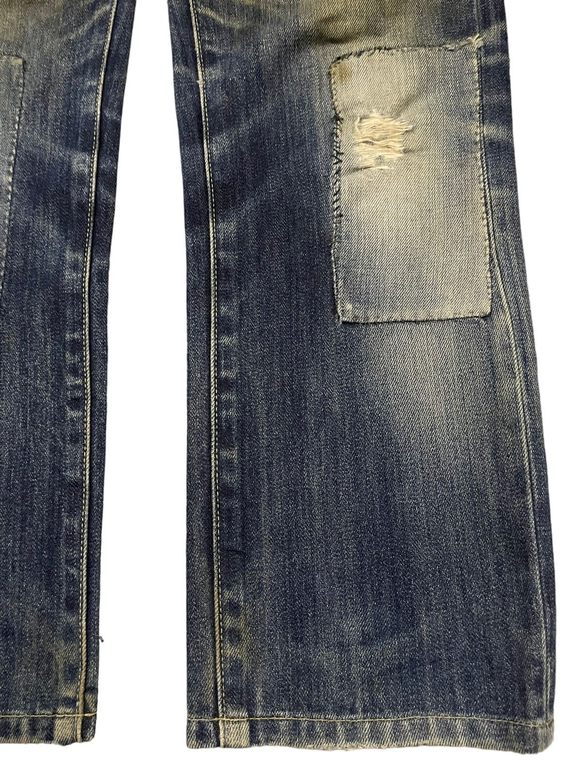 Uniqlo Vintage Japanese Uniqlo Mud Wash Patch Style Loose Jeans Size US 32 / EU 48 - 6 Thumbnail