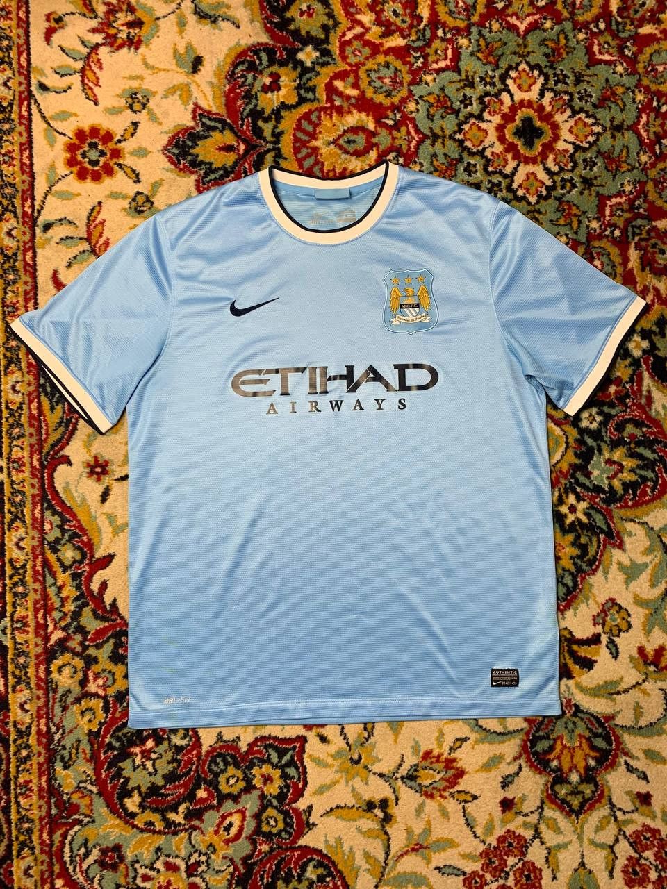 Nike MANCHESTER CITY 2013 2014 HOME SHIRT JERSEY NIKE 574863-489 Size US XL / EU 56 / 4 - 1 Thumbnail
