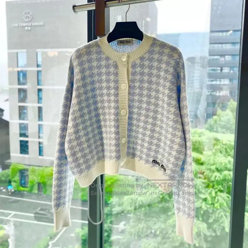 Miu Miu Miu Miu Light Blue Cashmere Cardigan . Size XXS / US 00 / IT 34 - 1 Thumbnail