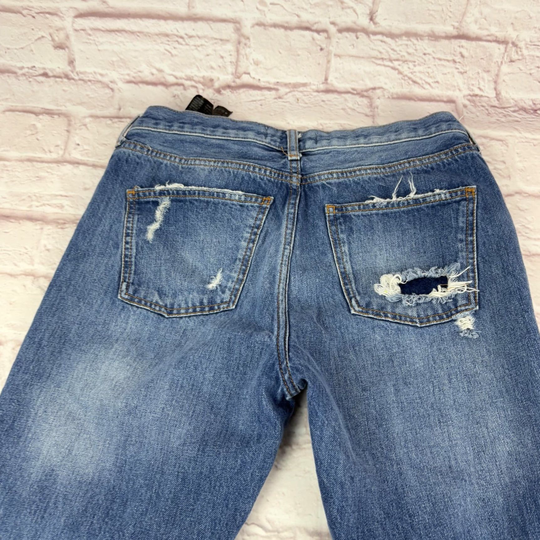Zara Zara Jeans Womens 8 Distressed Cropped Blue Denim 9863/046 Size 30" / US 8 / IT 44 - 6 Thumbnail
