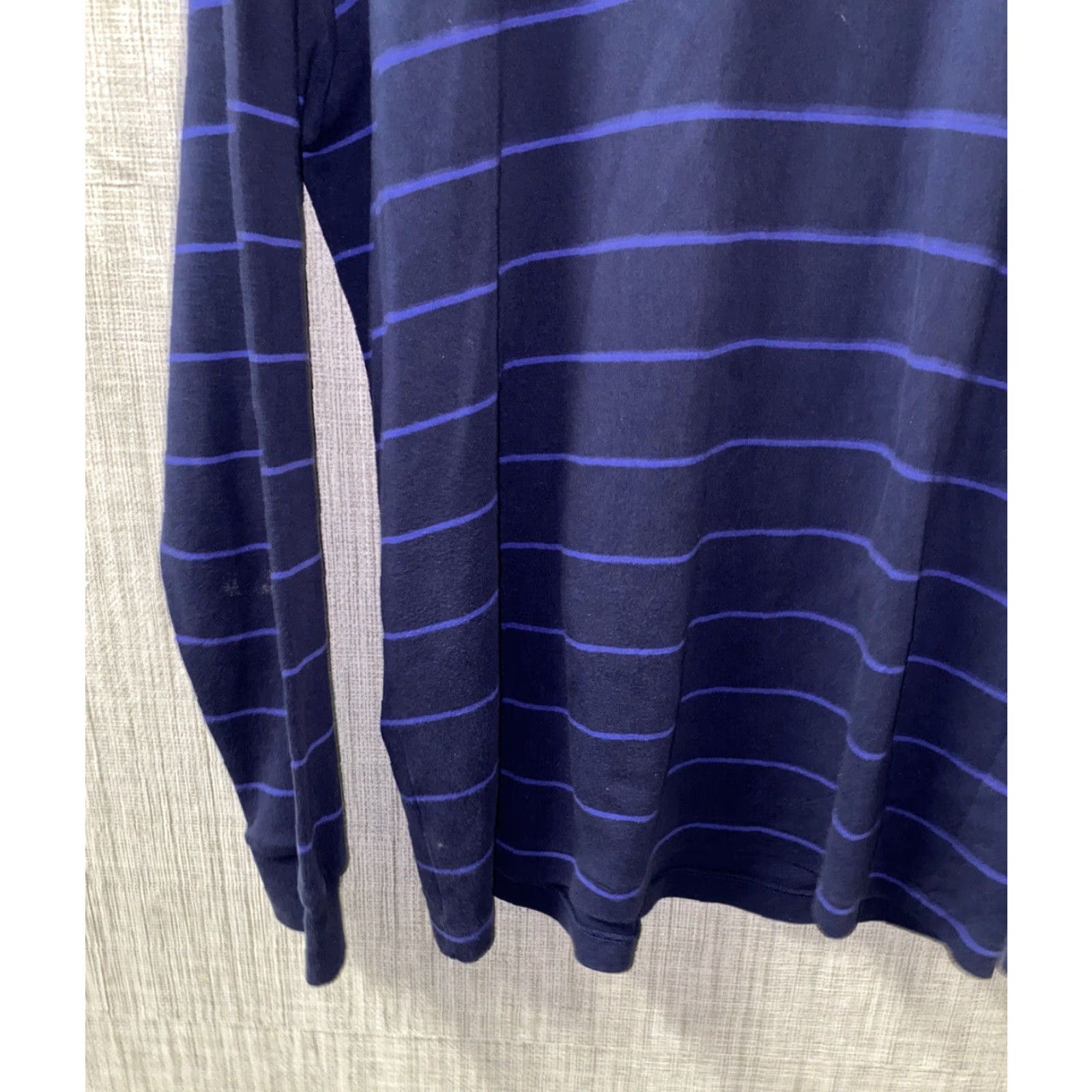 Polo Ralph Lauren Polo Ralph Lauren Mens Blue Striped Moc Neck Shirt M Long Sleeve Casual Cotton Size US M / EU 48-50 / 2 - 4 Thumbnail