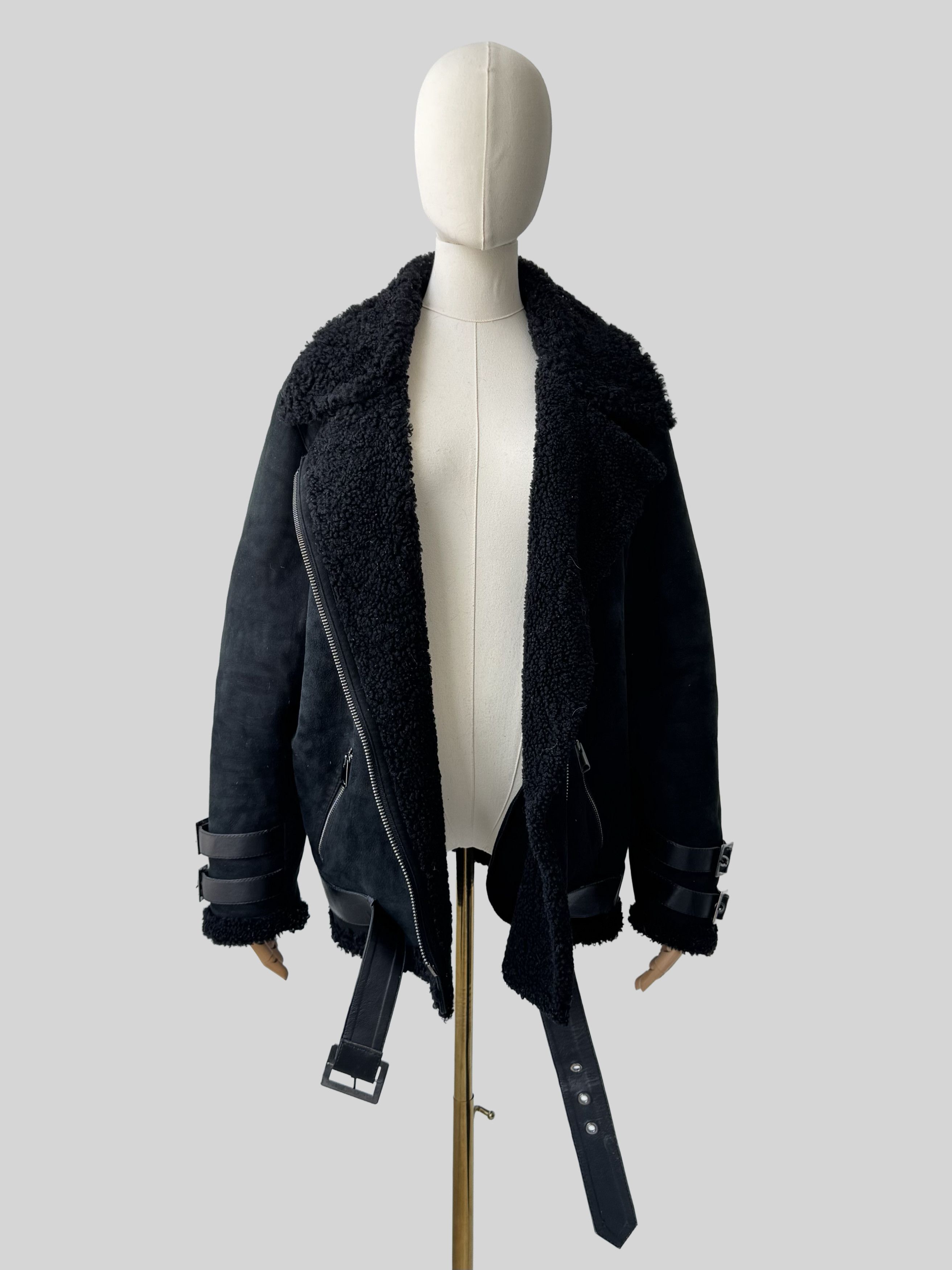Vintage Vintage Real Sheepskin Coat With Belts (ET1)(D15) Size L / US 10 / IT 46 - 3 Thumbnail