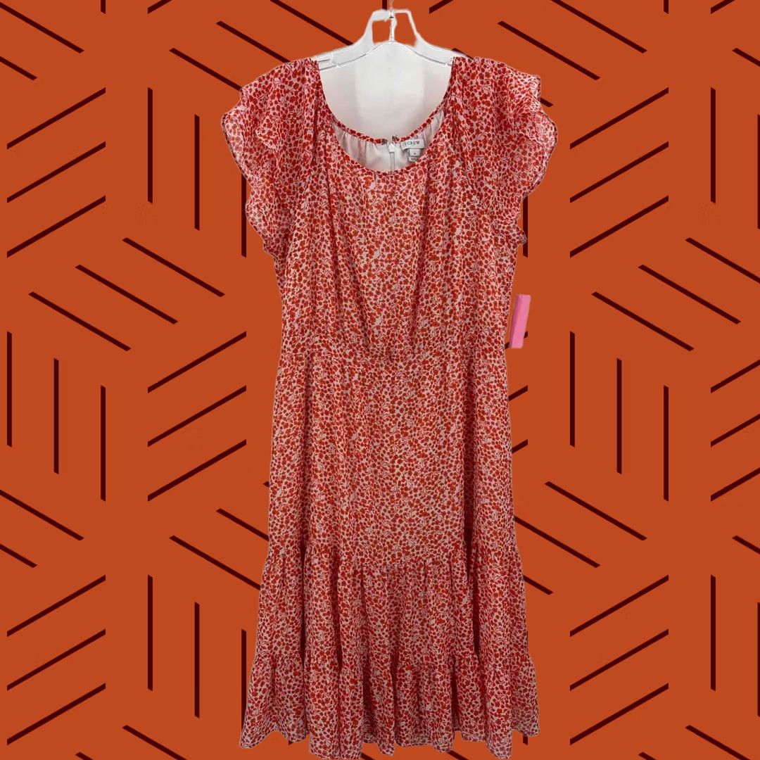 Vintage J Crew Orange Size 12 Short Sleeve Dress Size 34" / US 12 / IT 48 - 1 Thumbnail