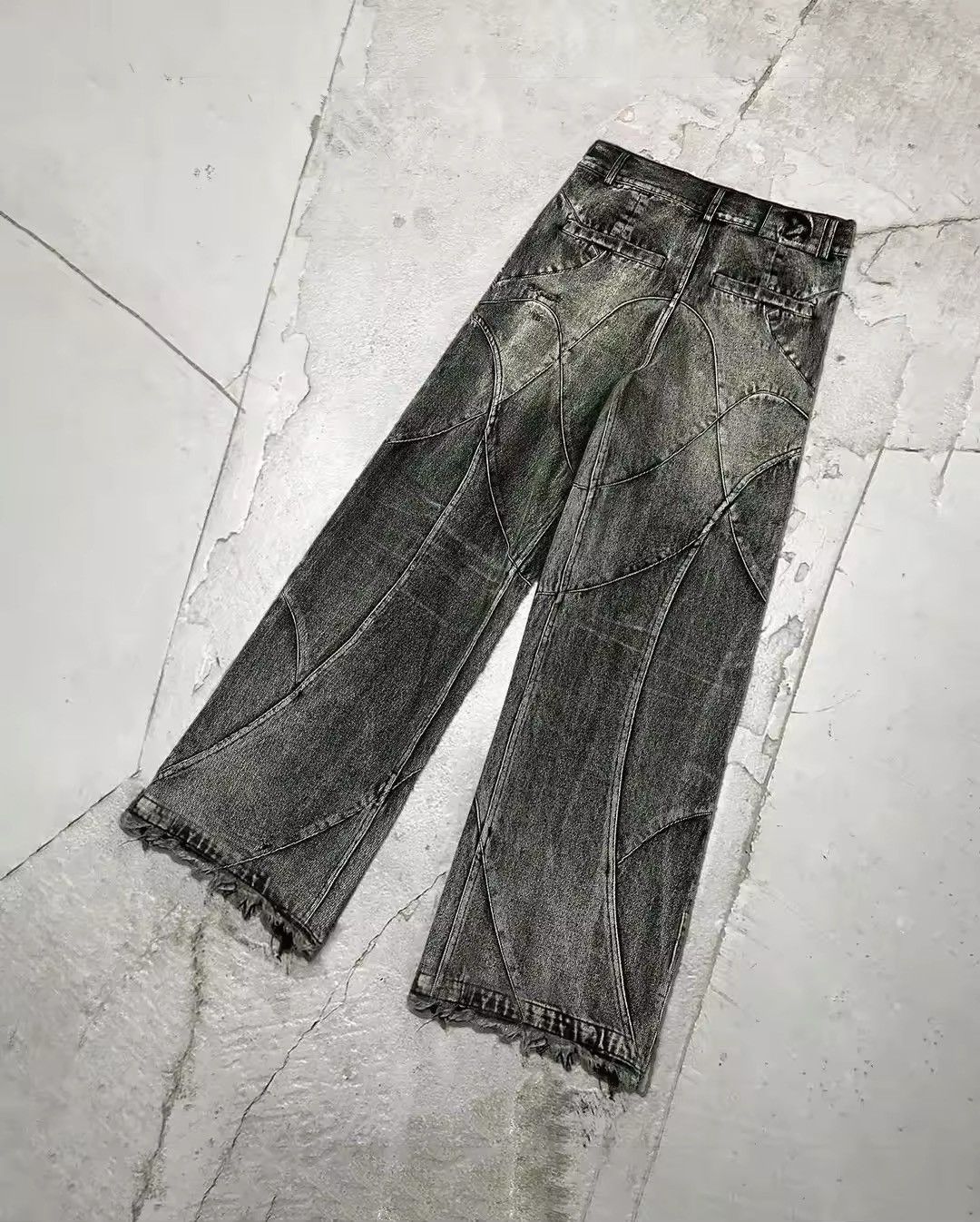 Japanese Brand × Jean Retro Washed Black Straight Cut Baggy Jeans Size US 28 / EU 44 - 4 Thumbnail