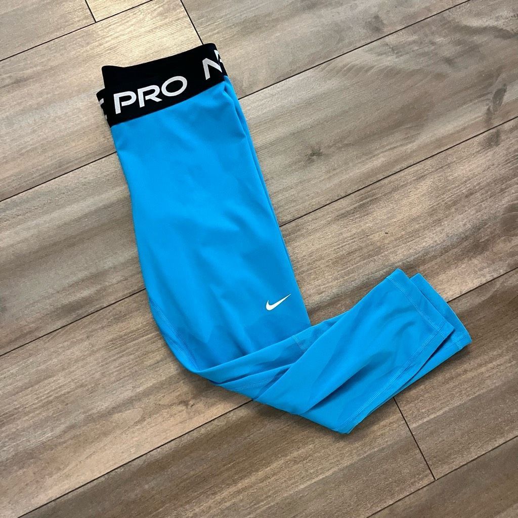 Nike Nike Pro Blue Athletic Leggings Women Medium Bin L-60 Size 28" / US 6 / IT 42 - 1 Thumbnail