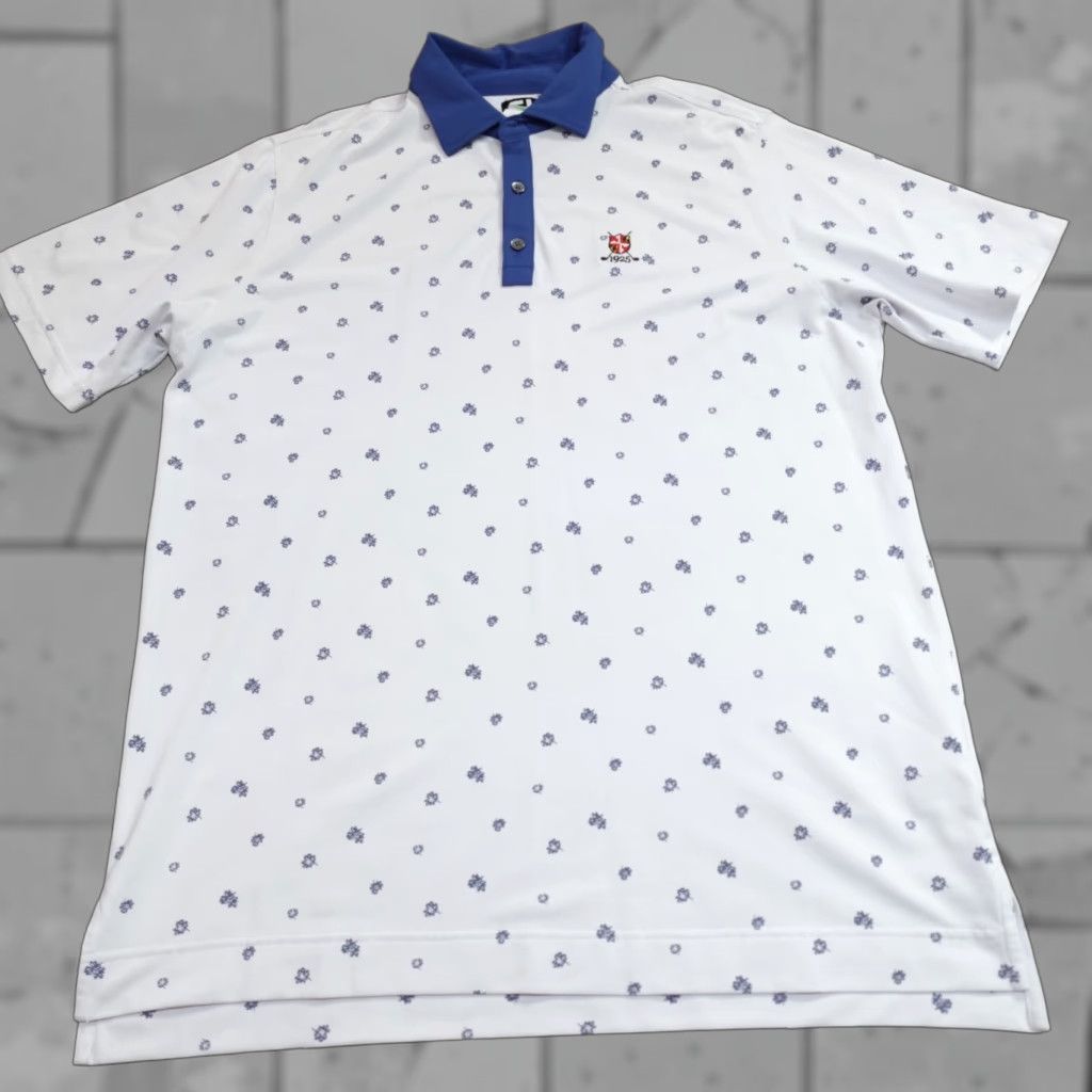 Footjoy FootJoy Polo Shirt XL White Floral Print Golf Embroidered Short Sleeve Men Polo Shirt Size US XL / EU 56 / 4 - 1 Thumbnail