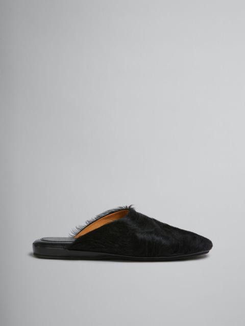 Marni o1w1db10325 Long Hair Fussbett Sabot in Black Size US 12 / EU 45 - 1 Thumbnail