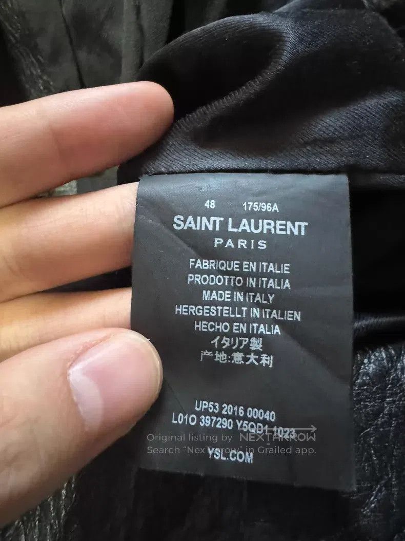 Saint Laurent Paris Saint Laurent Paris Motorcycle Zipper Cracked Leather Jack Size US M / EU 48-50 / 2 - 4 Thumbnail