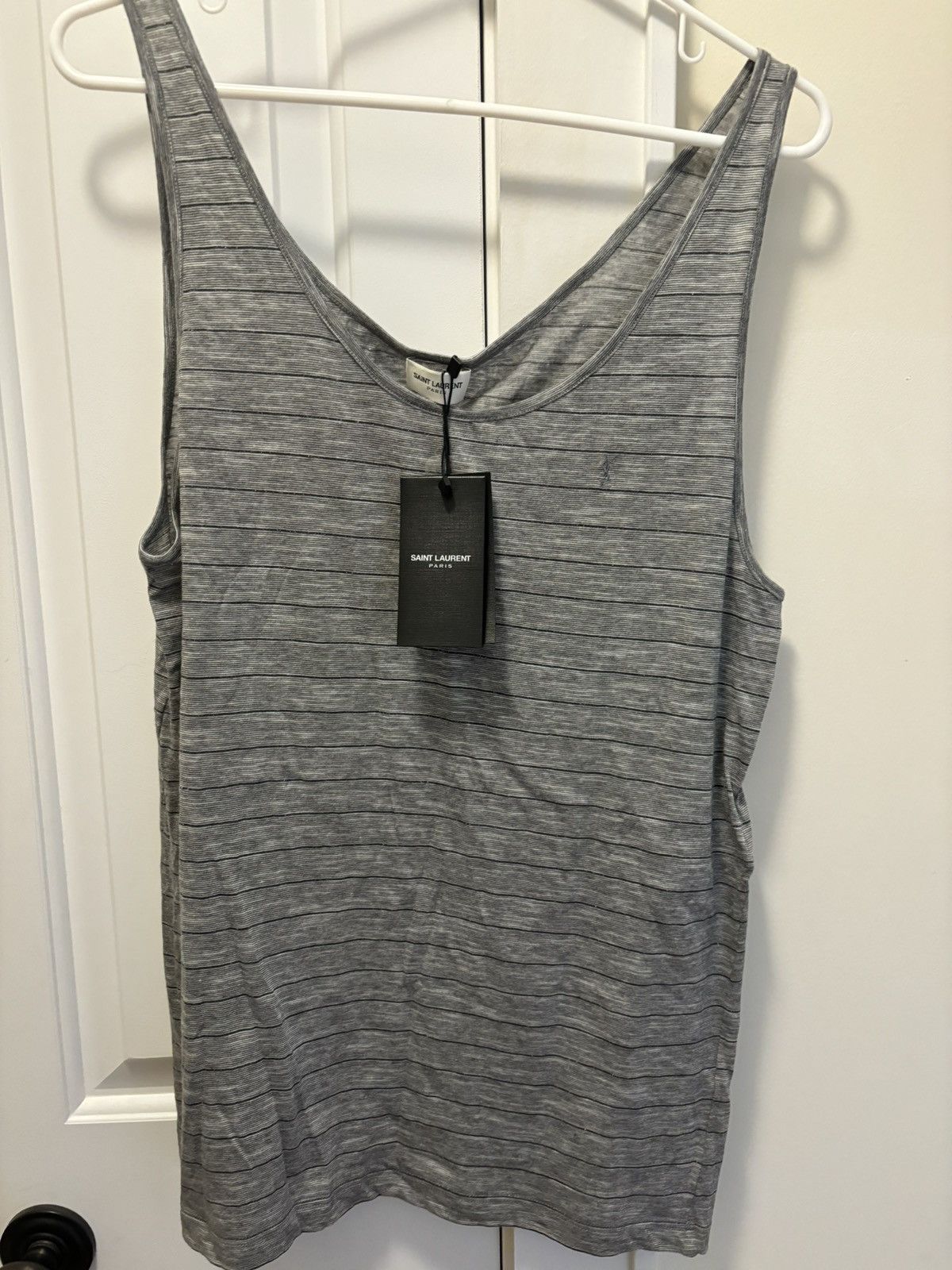 image of Saint Laurent Paris Saint Laurent Tank in Grey, Men's (Size XL)