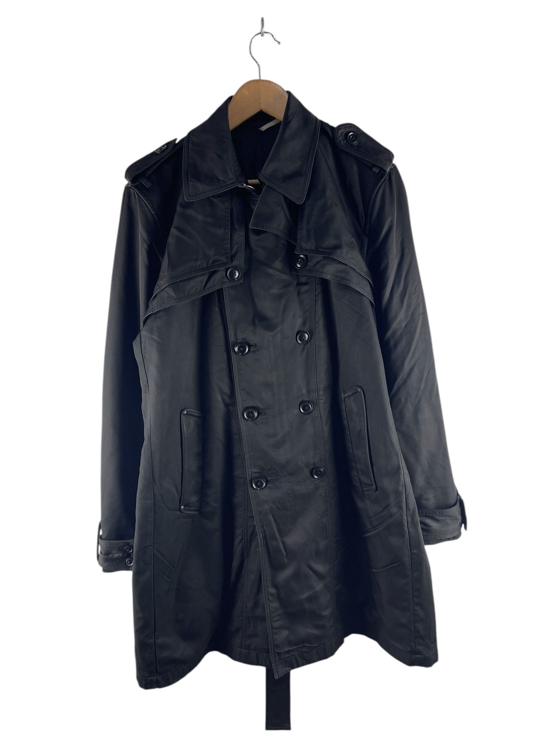 semanticdesign Semanticdesign Black Double-Breasted Trench Coat Jacket Size US M / EU 48-50 / 2 - 1 Thumbnail
