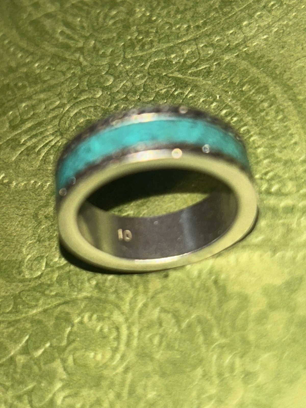 Gucci Gucci GG Sterling Silver Enamel Ring AG 925 Turquoise 645573 Size ONE SIZE - 2 Thumbnail