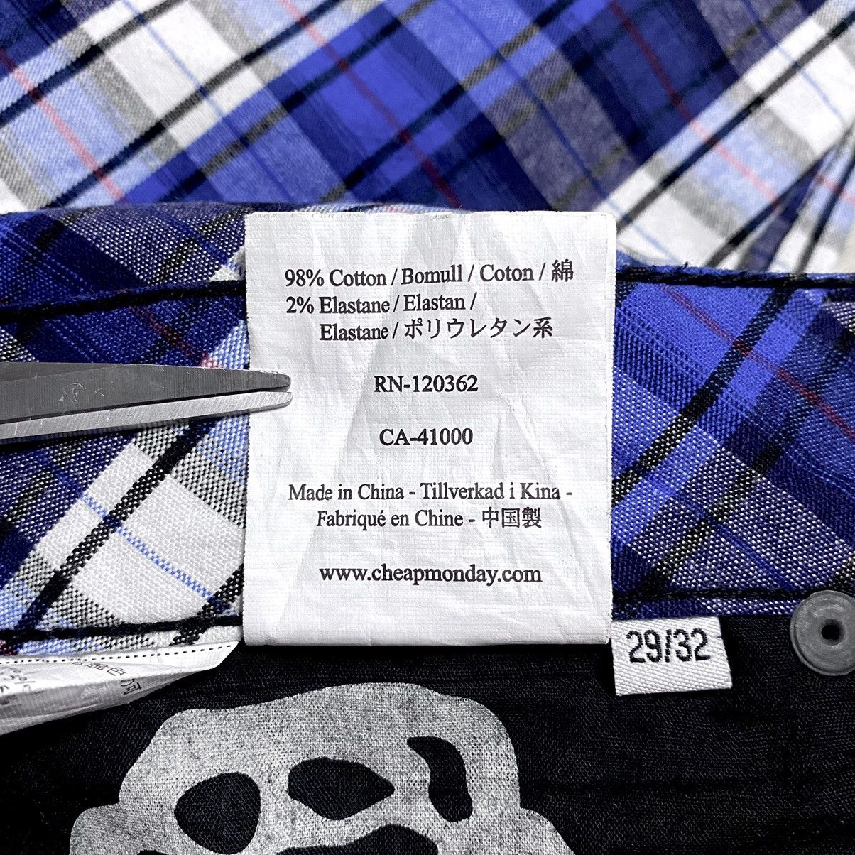 Cheap Monday Cheap Monday Tight Blue Check Plaid Chino Pants Trousers Size 29" - 16 Thumbnail