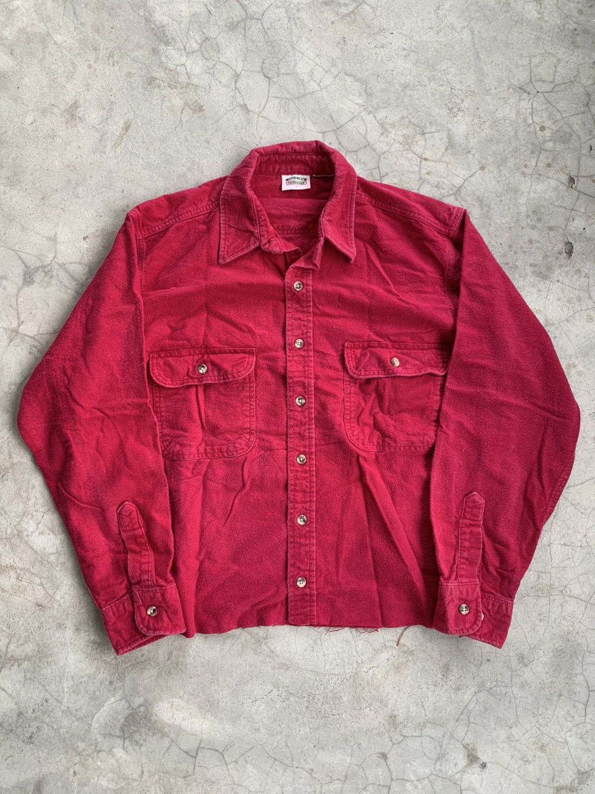 Vintage Cropped button up shirt double pocket fivebrother boxy Size US L / EU 52-54 / 3 - 1 Thumbnail