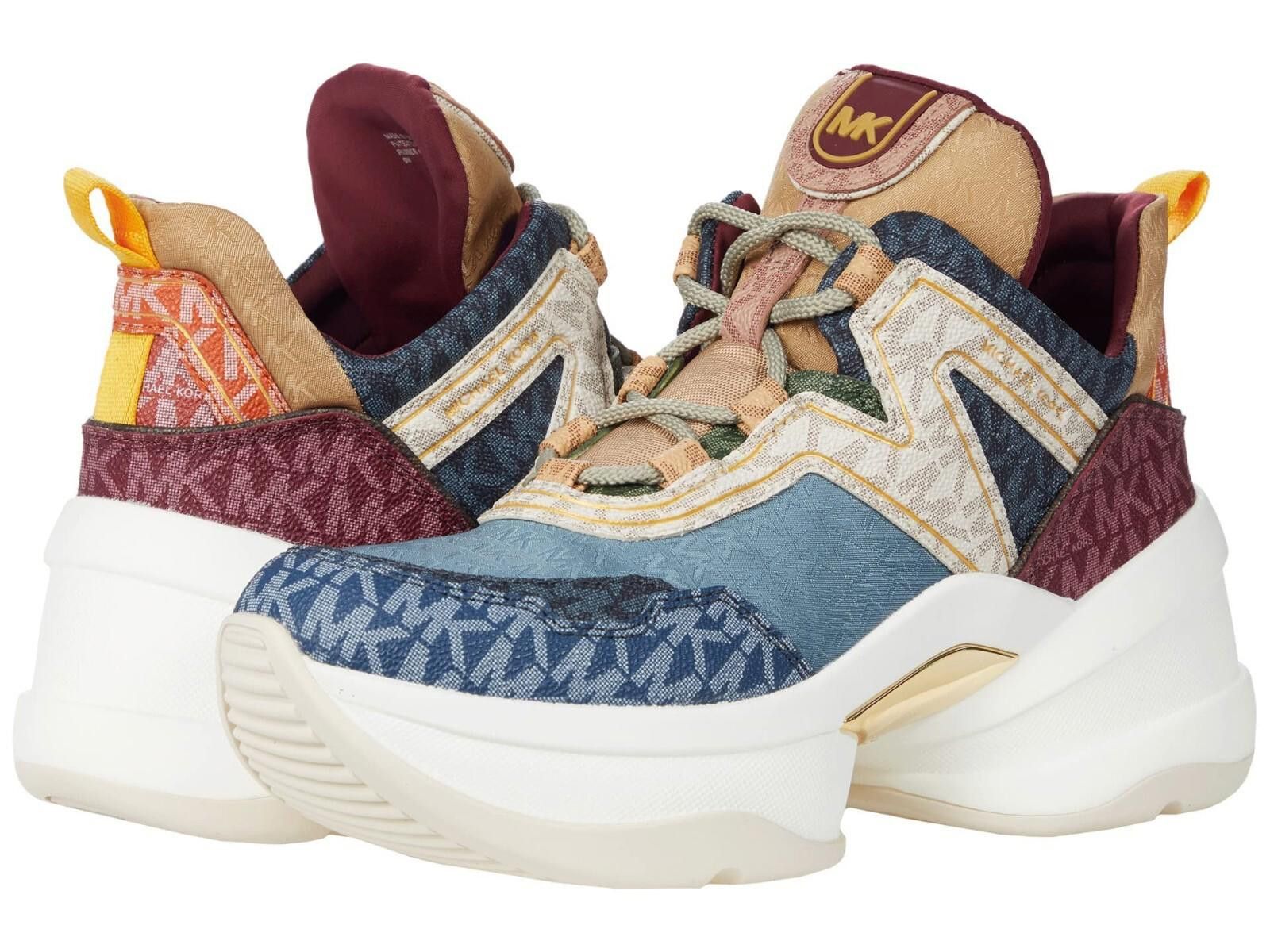 Womens Michael Kors Olympia Signature Logo Trainer NEW