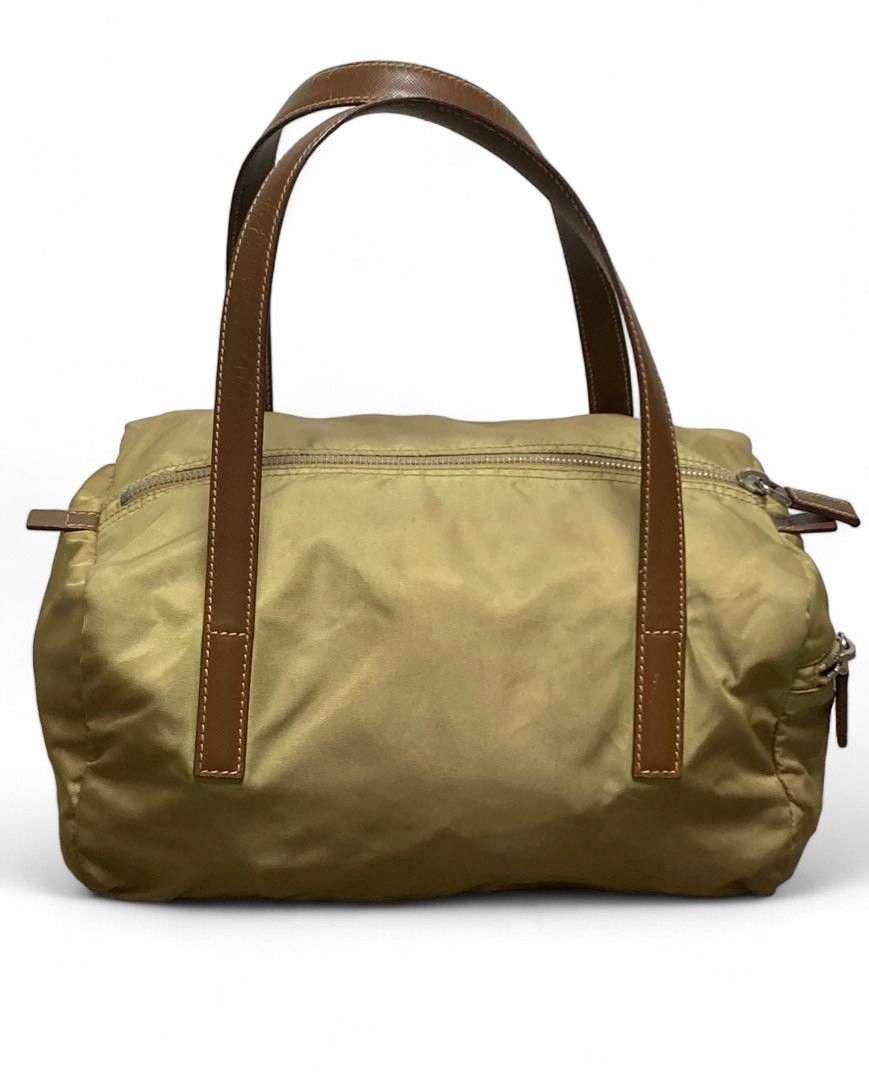 Prada Prada - Triangle Nylon Handbag Beige Brown Mini Boston Size ONE SIZE - 4 Thumbnail