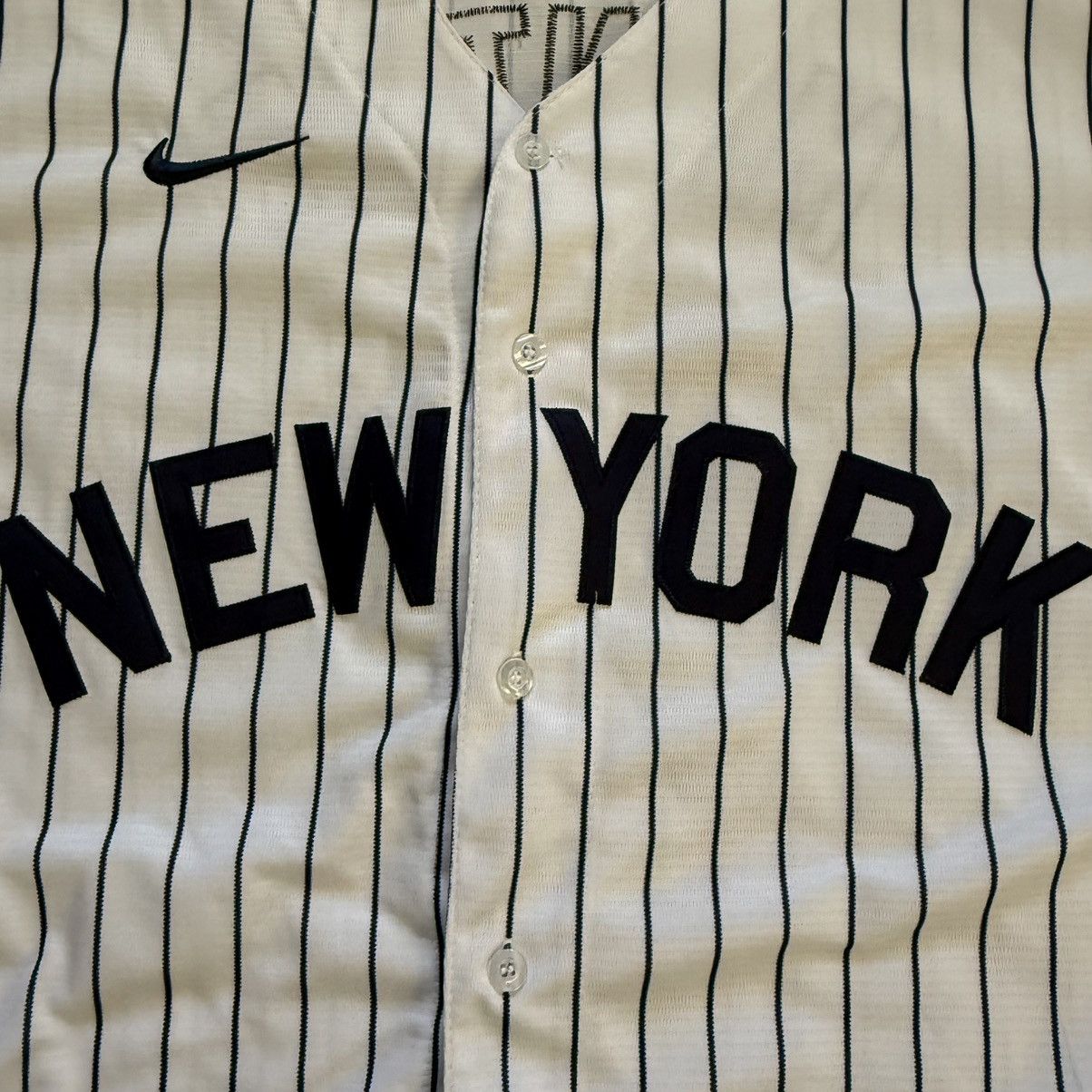 Nike 🔴New York Yankees Jersey Size Large Baseball Pin Stripes Size US L / EU 52-54 / 3 - 6 Thumbnail
