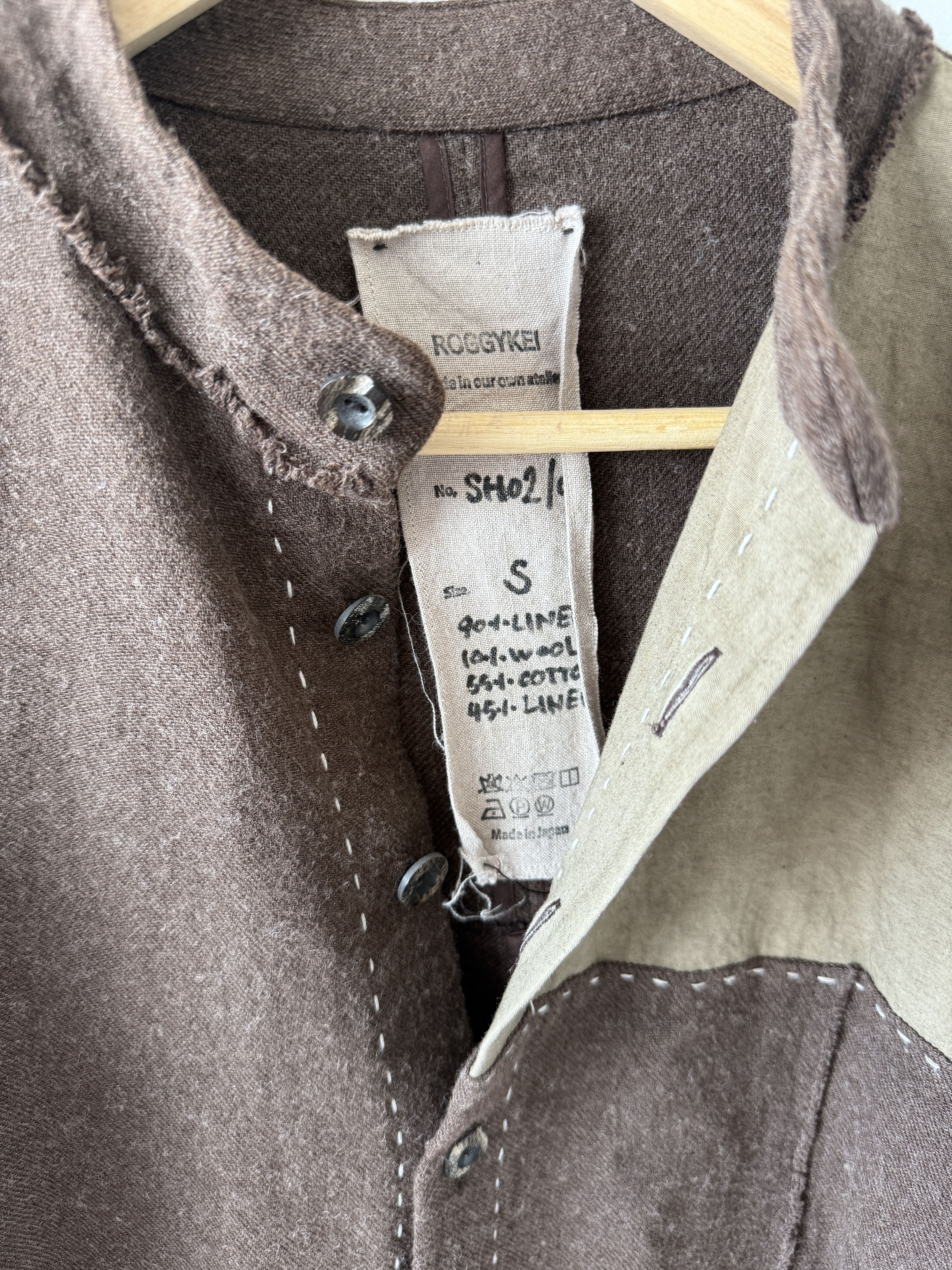 ROGGYKEI Patchwork Linen / Wool Shirt SH02/02 Size US S / EU 44-46 / 1 - 2 Thumbnail