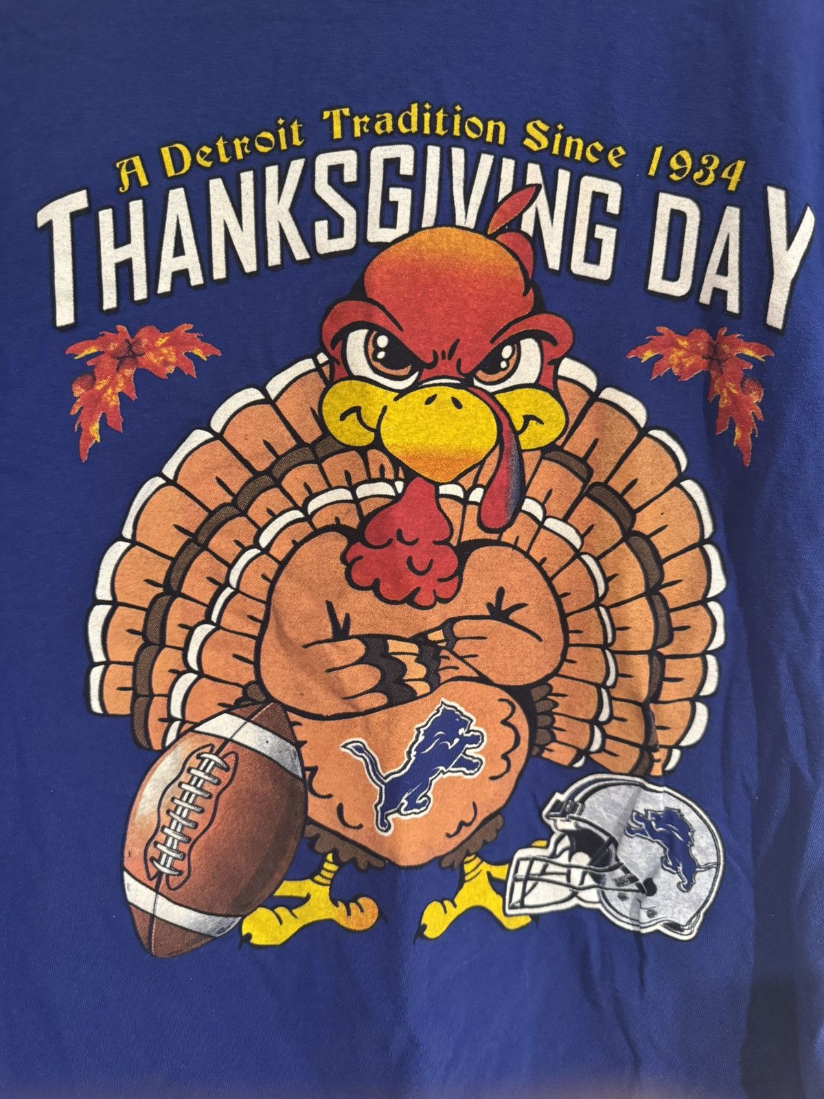 Gildan Vintage Detroit lions thanksgiving tee Size US L / EU 52-54 / 3 - 3 Thumbnail