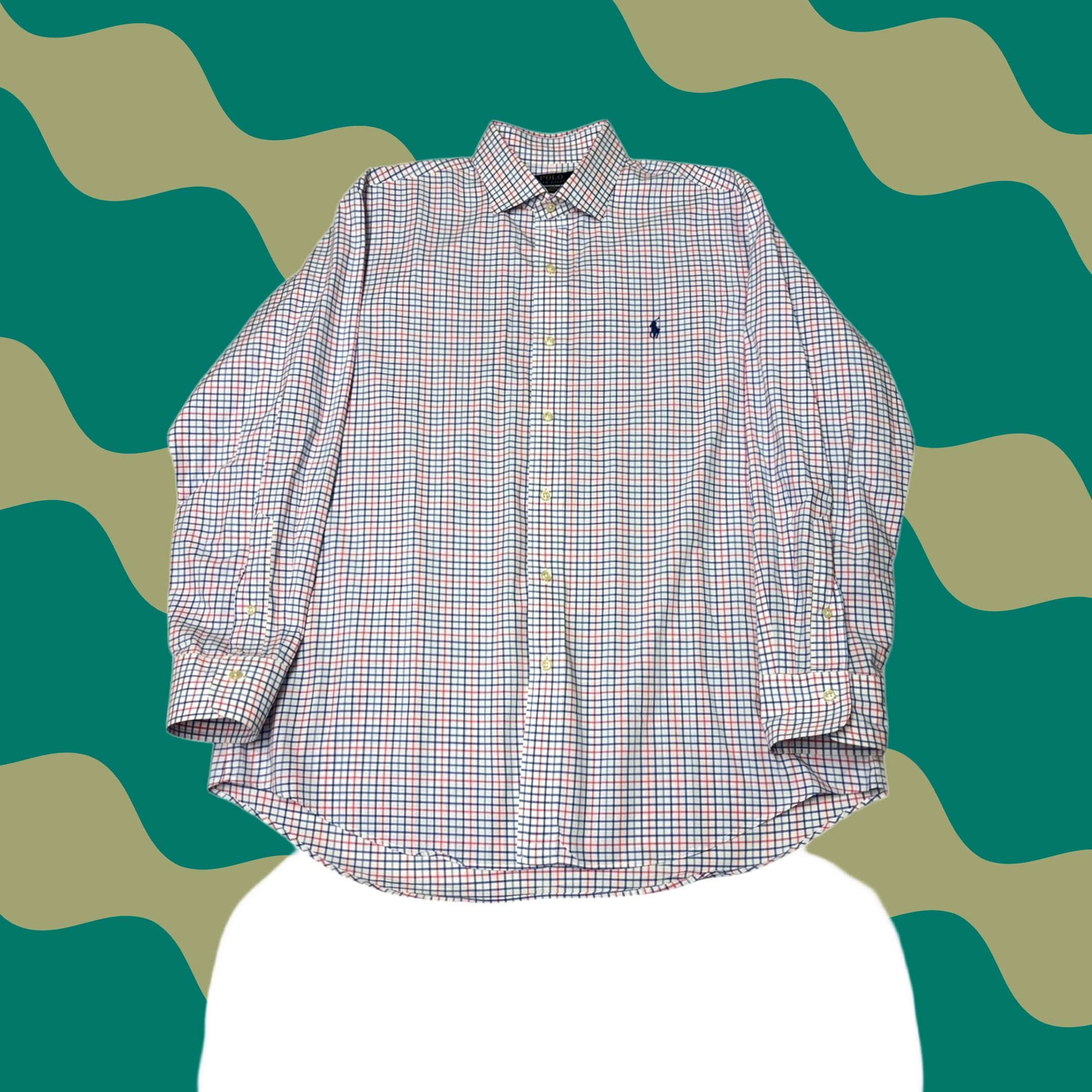 Polo Ralph Lauren Ralph Lauren Mens Button-Down Plaid Shirt Long Sleeve Classic Fit Size L White Size US L / EU 52-54 / 3 - 1 Thumbnail