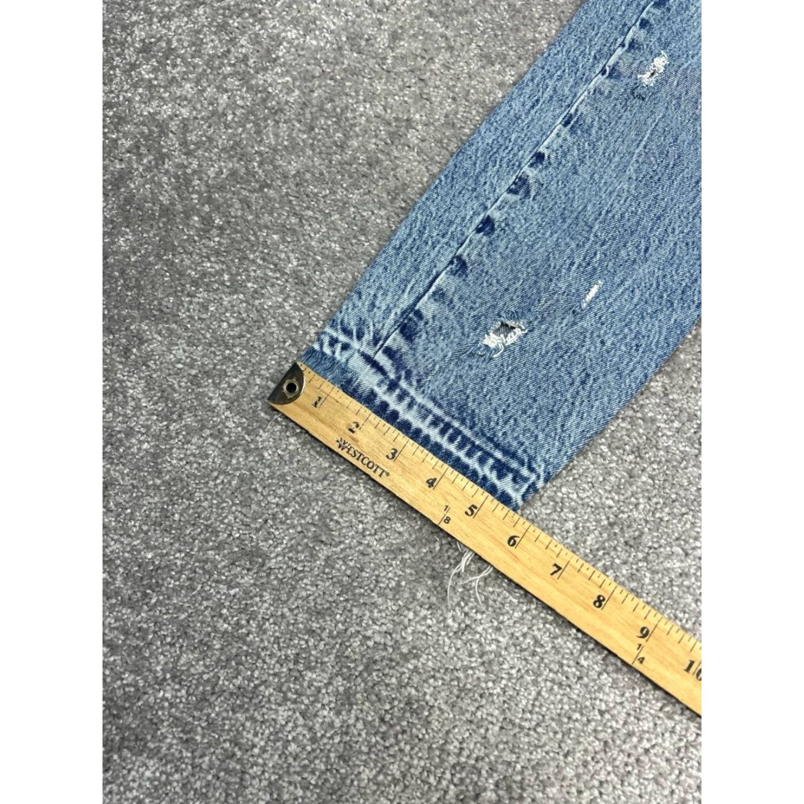 Abercrombie & Fitch Abercrombie & Fitch The Mom Jeans Womens 27 Blue Denim Distressed 5-Pocket High Rise Regular Fit Adult Size 27" / US 4 / IT 40 - 5 Thumbnail